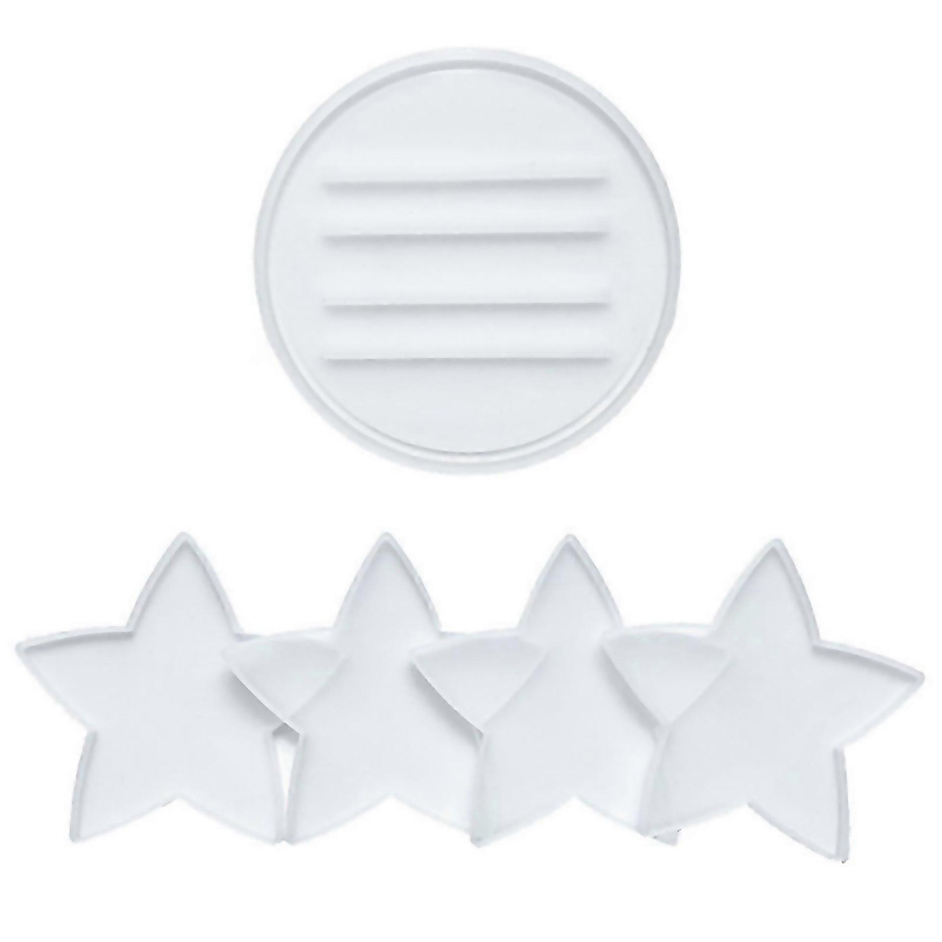 For 1 Set Coaster Mould Fivepointed Star Shaped Easy To Release Transparent Star Round Coaster Silic