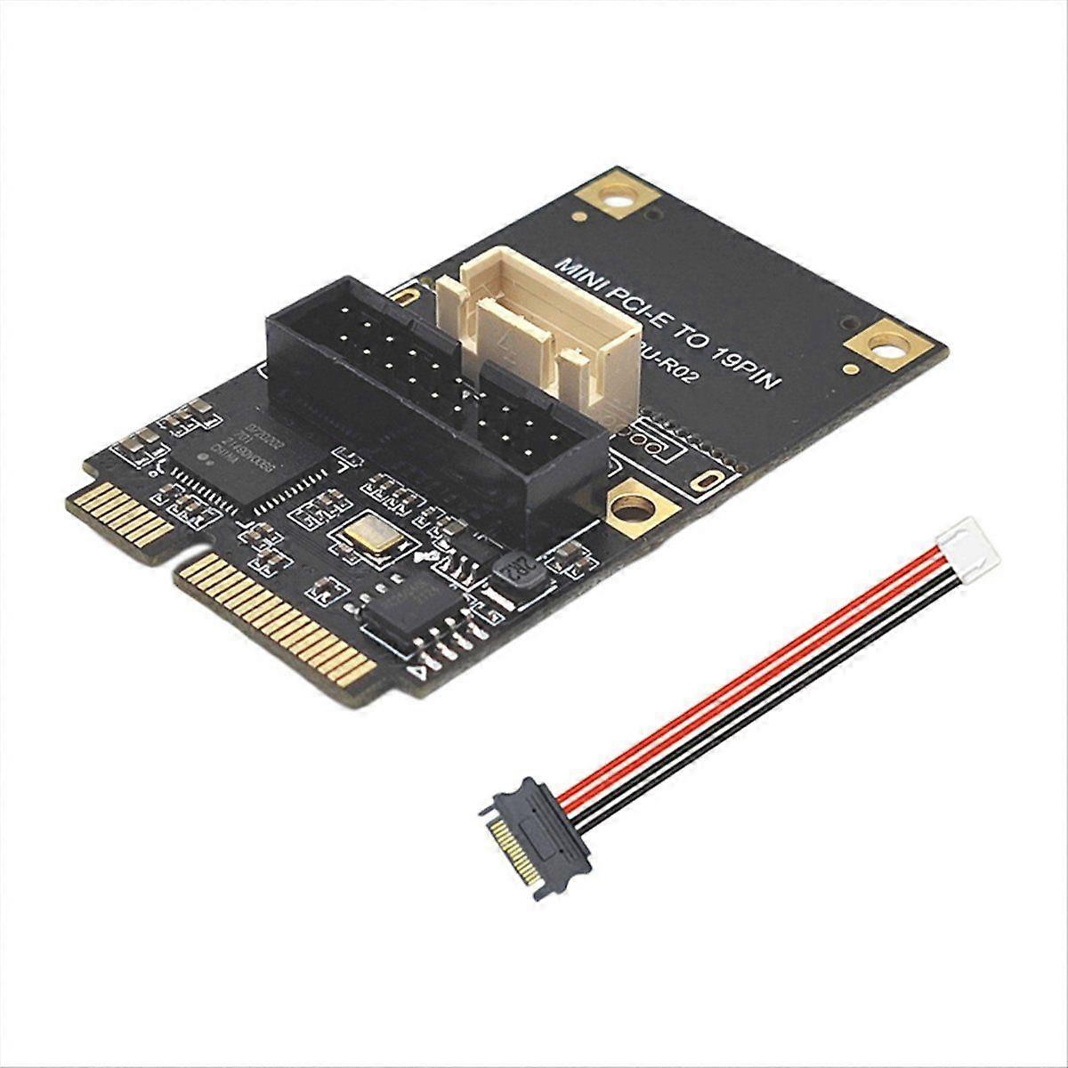 Mini PCIE to 19Pin 2Port USB3.0 Adapter Expansion Card Riser Mini PCI