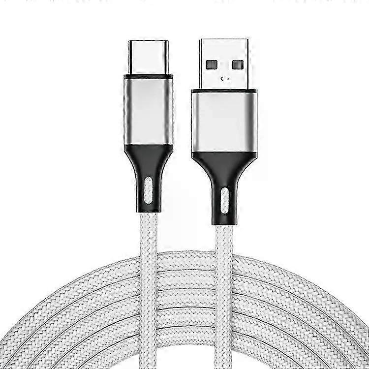 USB-C Fast Charging Cable-4 PCS 2.4A Braided Data Sync,1.5m (Silver) 25-26s