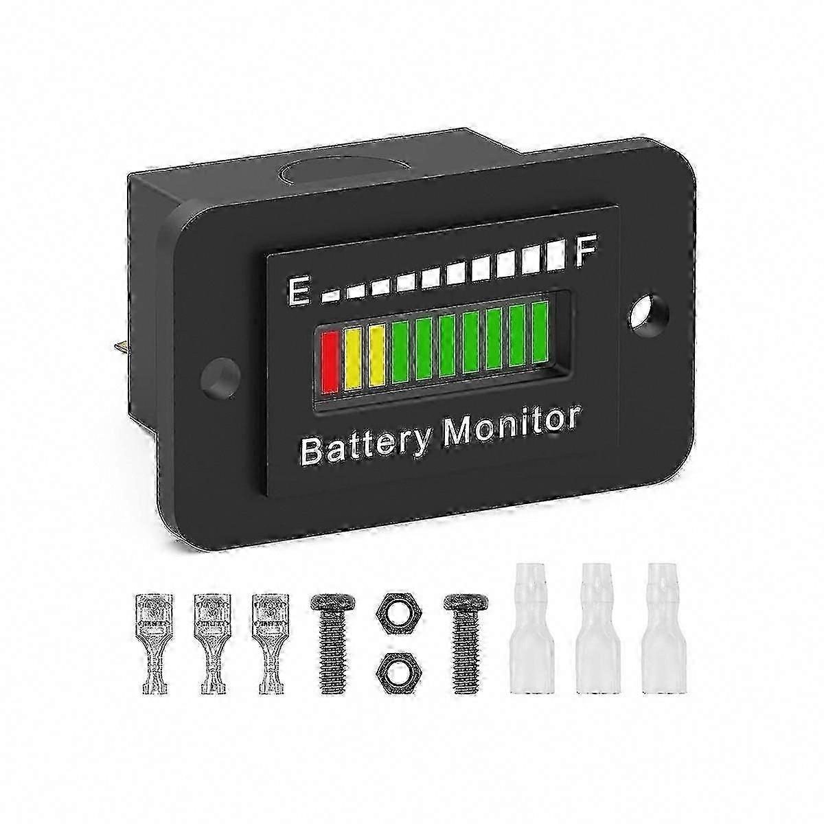 12V-72V LED Battery Monitor Gauge Indicator for Lithium Ion Battery