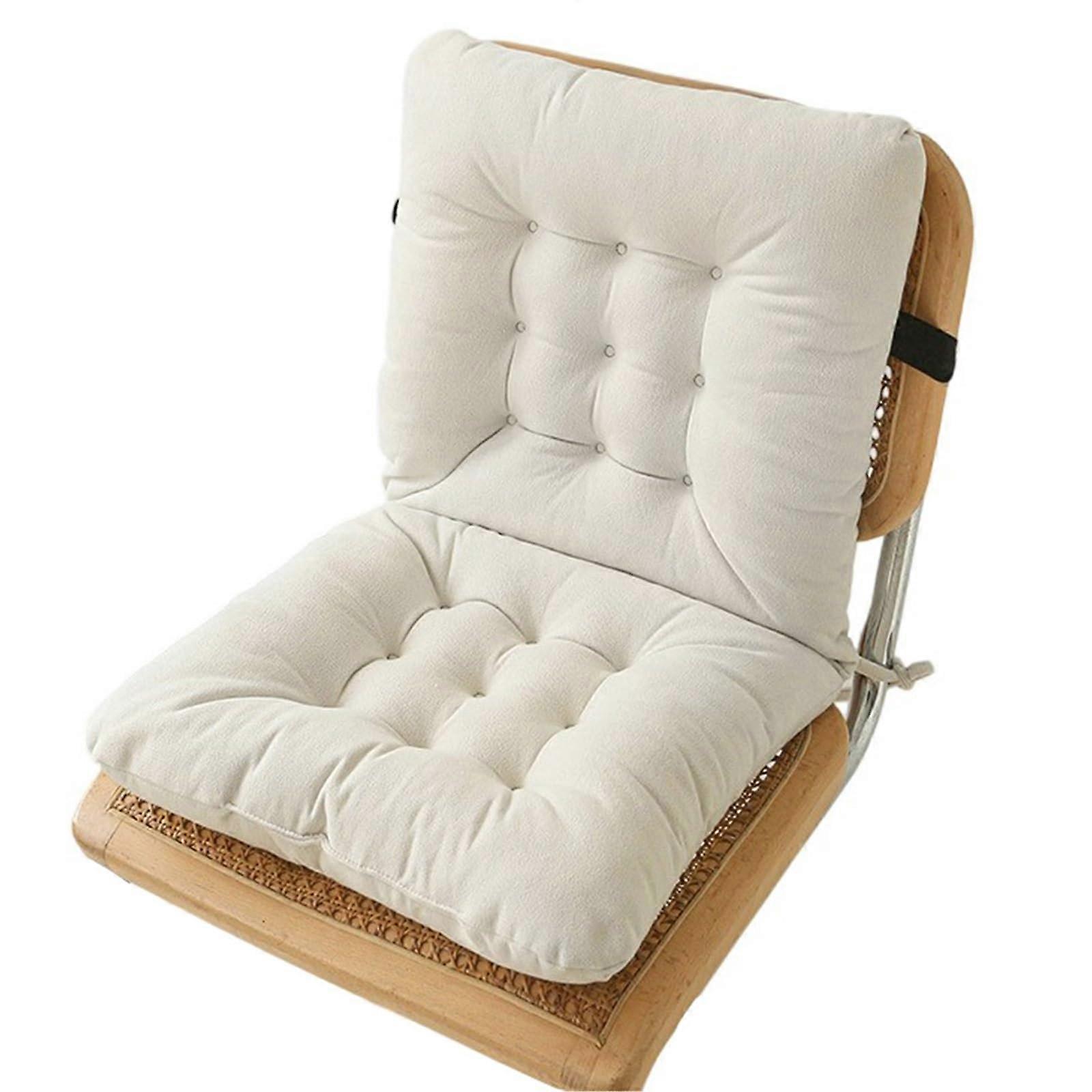 40x80cm Low Back Chair Cushion With Backrest And Seat Beige Upholstery Cushion For Garden Chairs Webbing Equipped 1 Piece