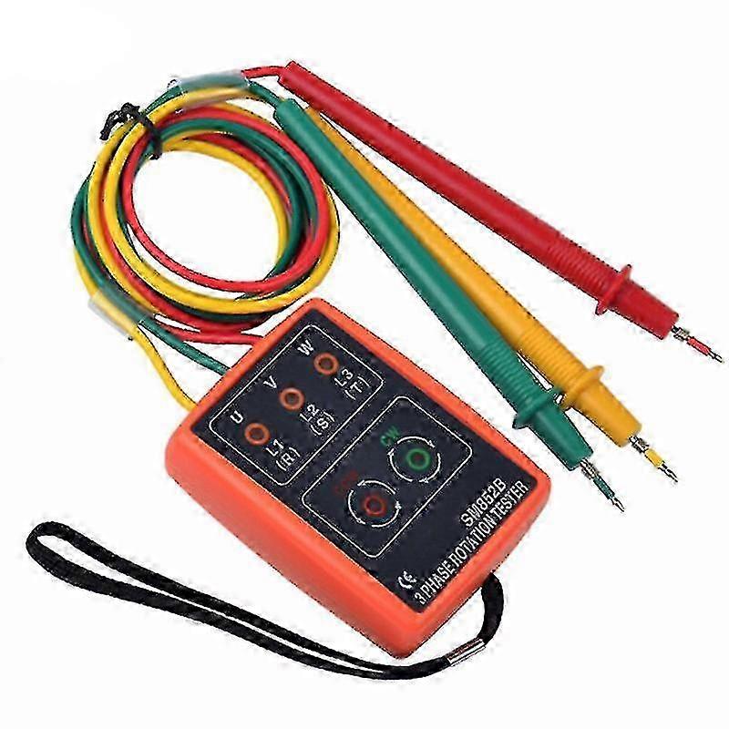 New 3 Phase Sequence Rotation Tester Indicator Detector Meter Led Buzzer With Portable Pouch Td-led02 miao4
