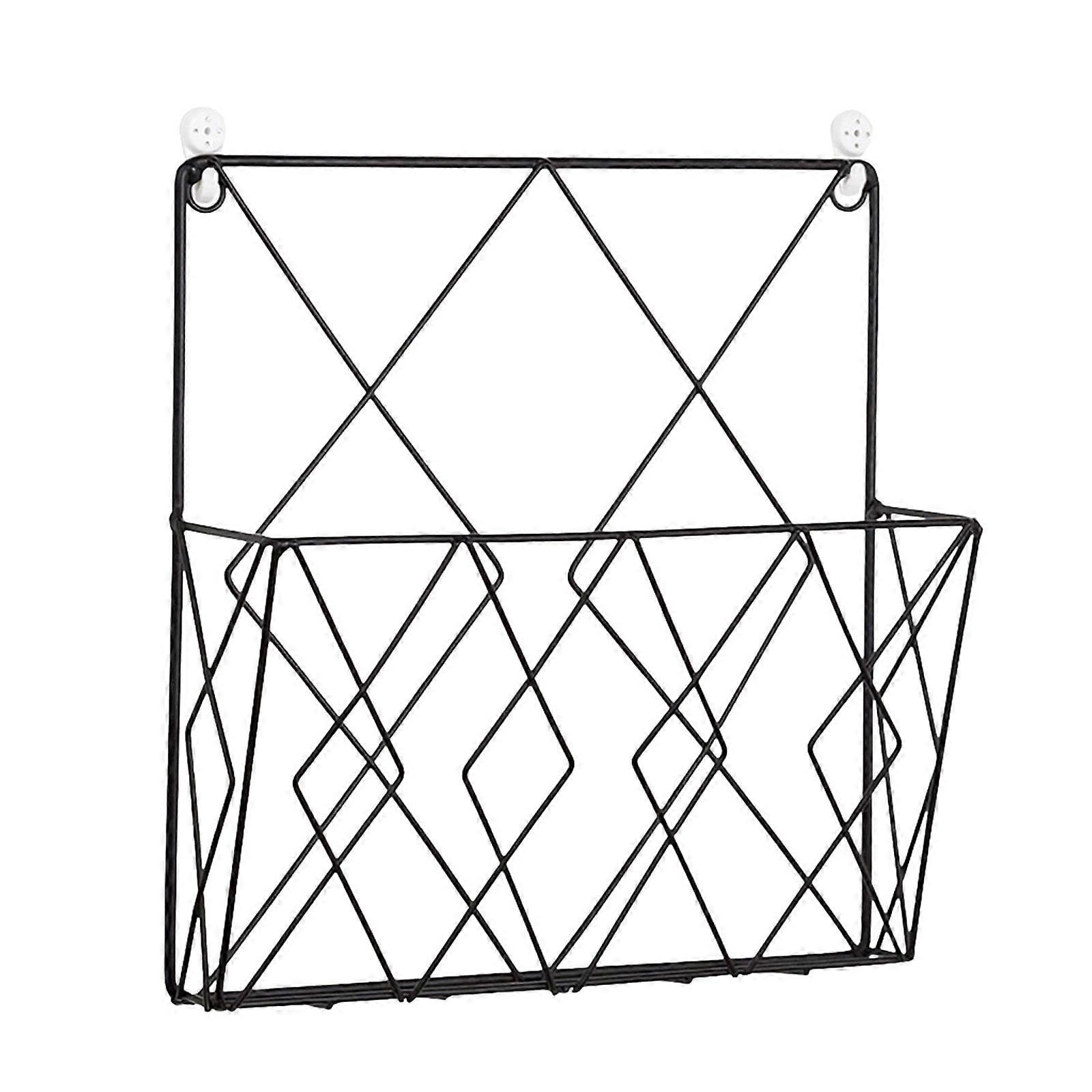 Simple Modern Metal Wall Bookshelf Storage Rack (Without Hooks) Black, Compatible with Home Bedroom Study Decor, 1X Shelf