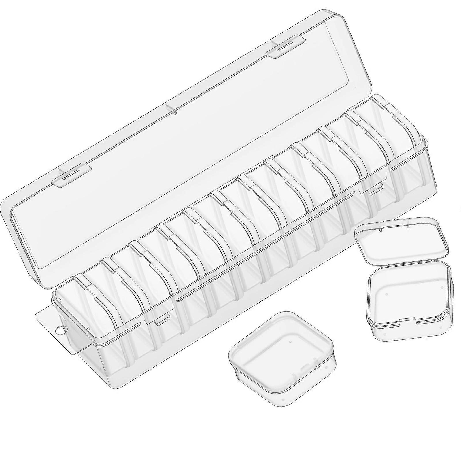 Sturdy Storage Systems 12 Adjustable Sections Clear PP Plastic Box For Small Items Multicolor
