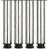 רגליים מתכווננות גובה 250 מ"מ מעבים רגלי ארון רגלי שולחן רגלי רהיטים רגלי נירוסטה מוברשות, גובה מתכוונן 0-15 מ"מ