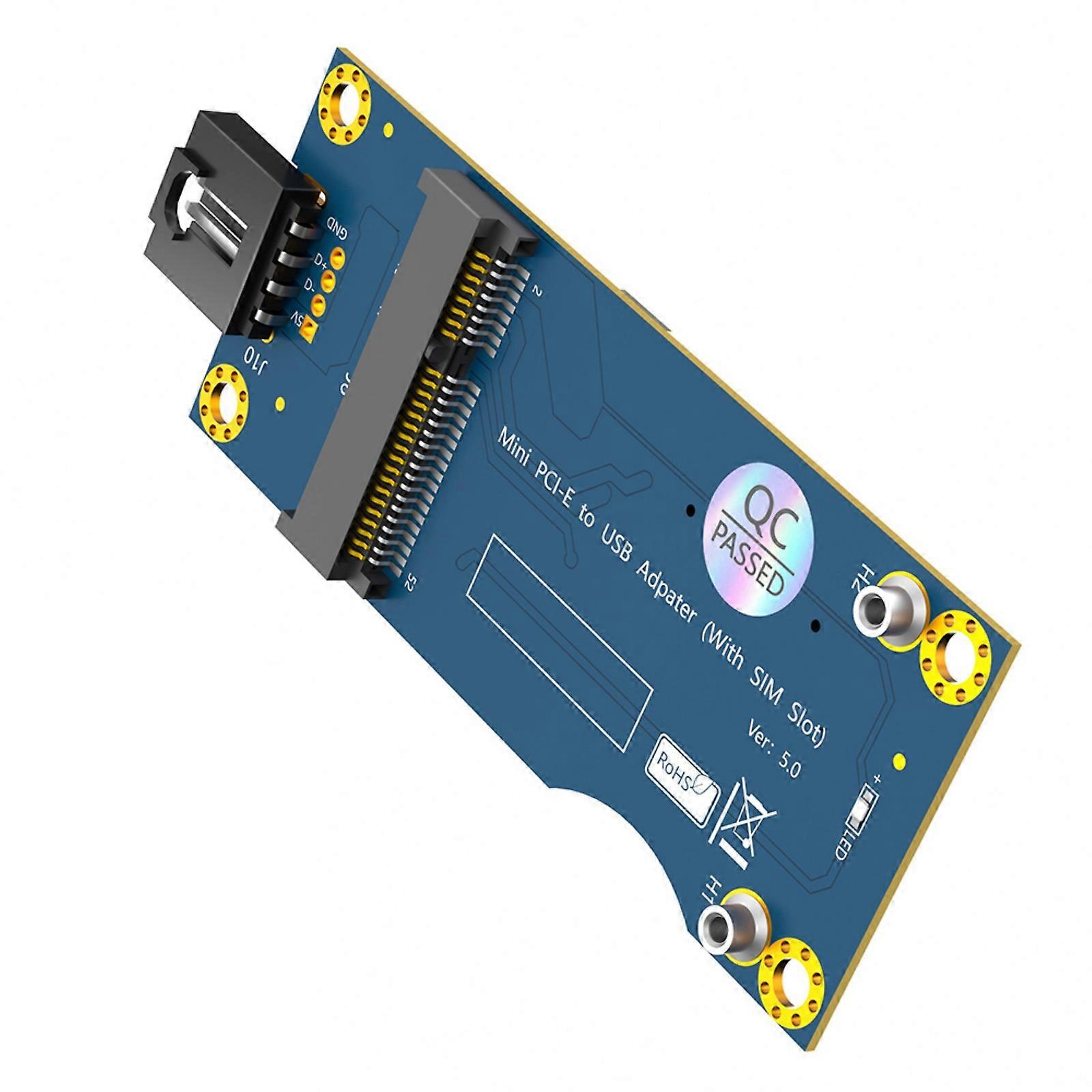 Adattatore Mini PCIE a USB 2.0 con slot per scheda, modulo adattatore convertitore esterno, scheda di espansione per modulo WWAN/LTE multicolore