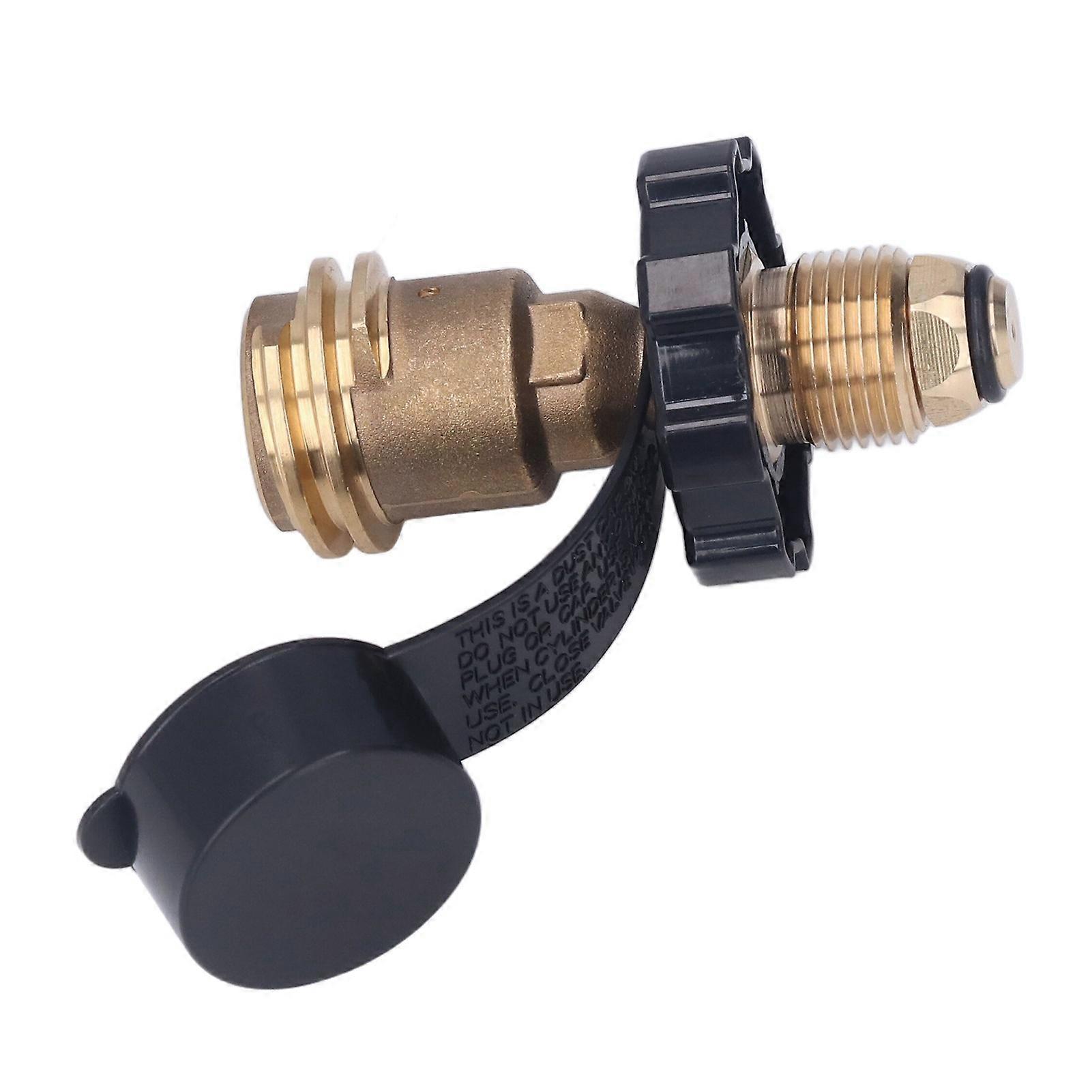 Brass Gas Tank Adapter Propane Refill Adapter with Black Handle POL Convert QCC1 Type 1