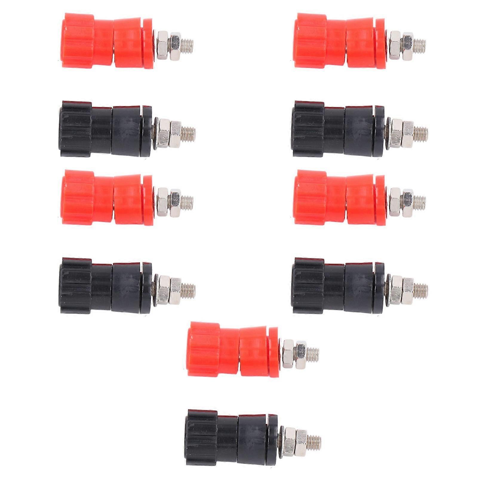 10PCS Panel Terminal Silver Alloy ABS Power Binding Post Electrical Junction Accessories 50015