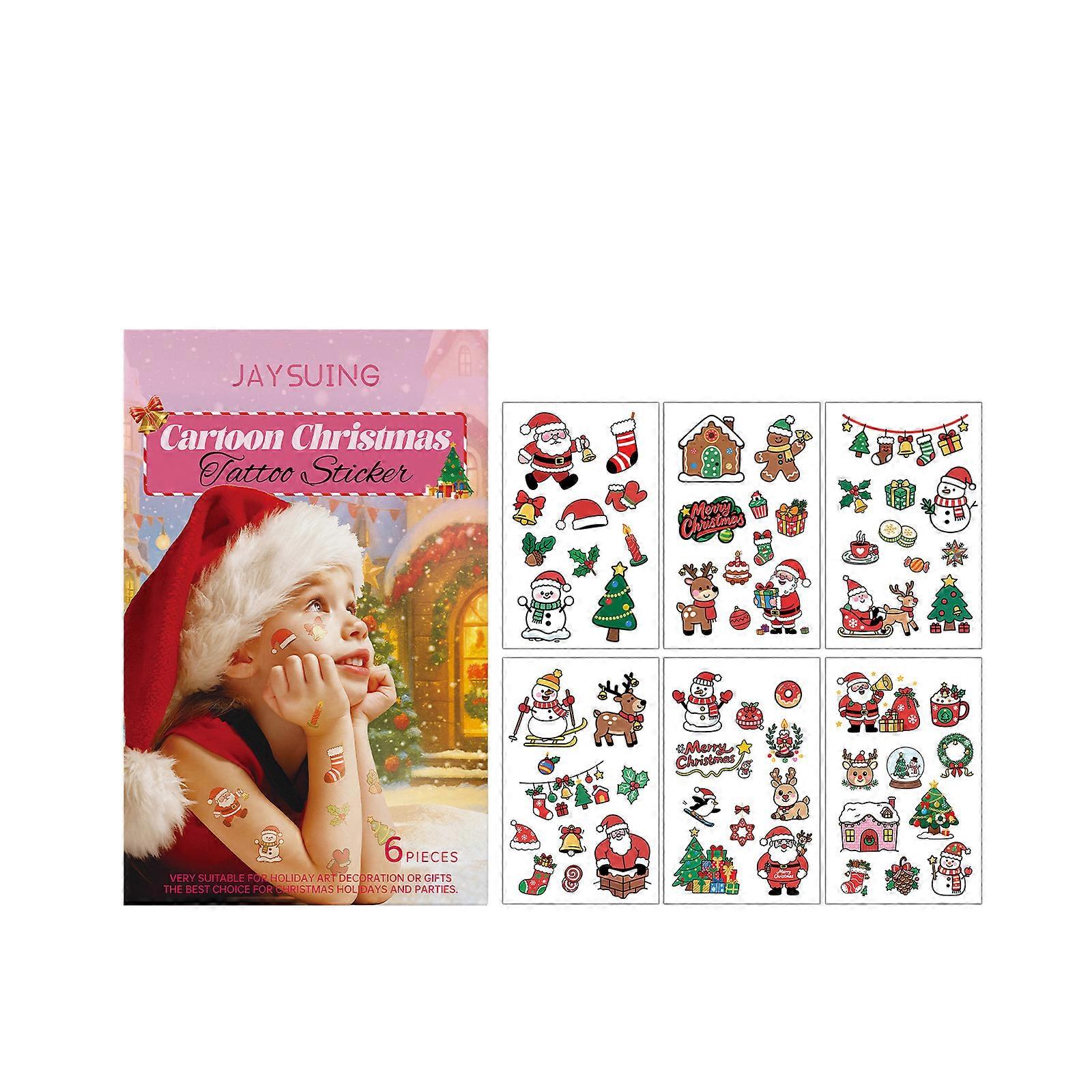 Party Makeup Santa Face Tattoos