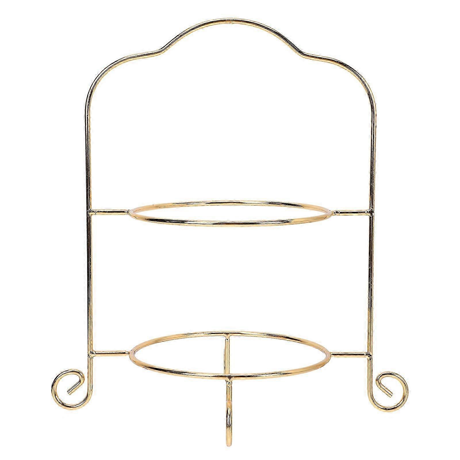 1Pc Double Layer Display Rack Cake Tray Rack European Style Snack Stand for Hotel