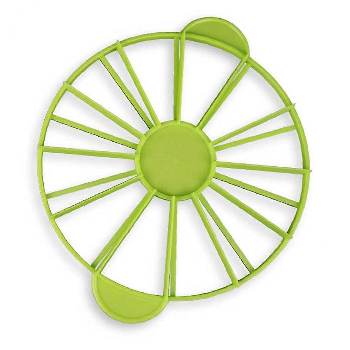 Cake Slice Divider with Equal Portion Marker for Pie and Pastry Cutting in Green Kitchenware