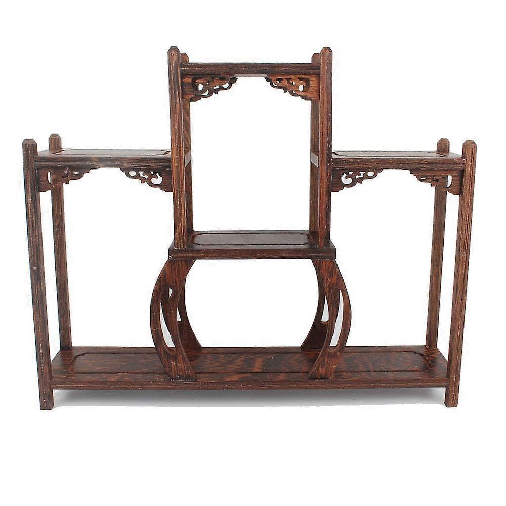 Chinese Wooden Assemble Display Stand Symmetric Short Floor Curio Cabinets Shelf Model 3
