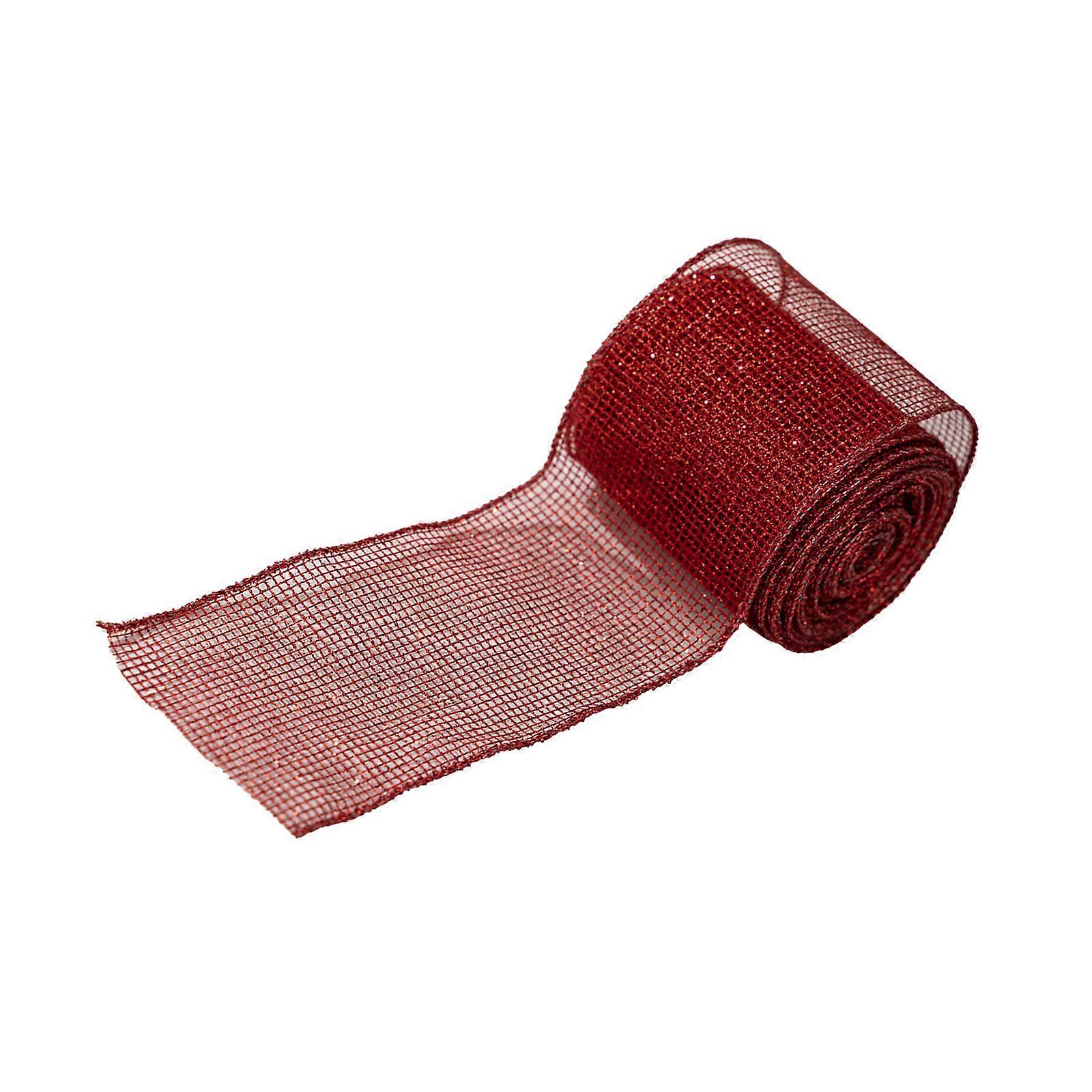 Reusable Fabric Ribbon Spool For Festival DIY Projects Custom Bows And Tree Trimming Gift Wrapping for Holiday Crafts  Red