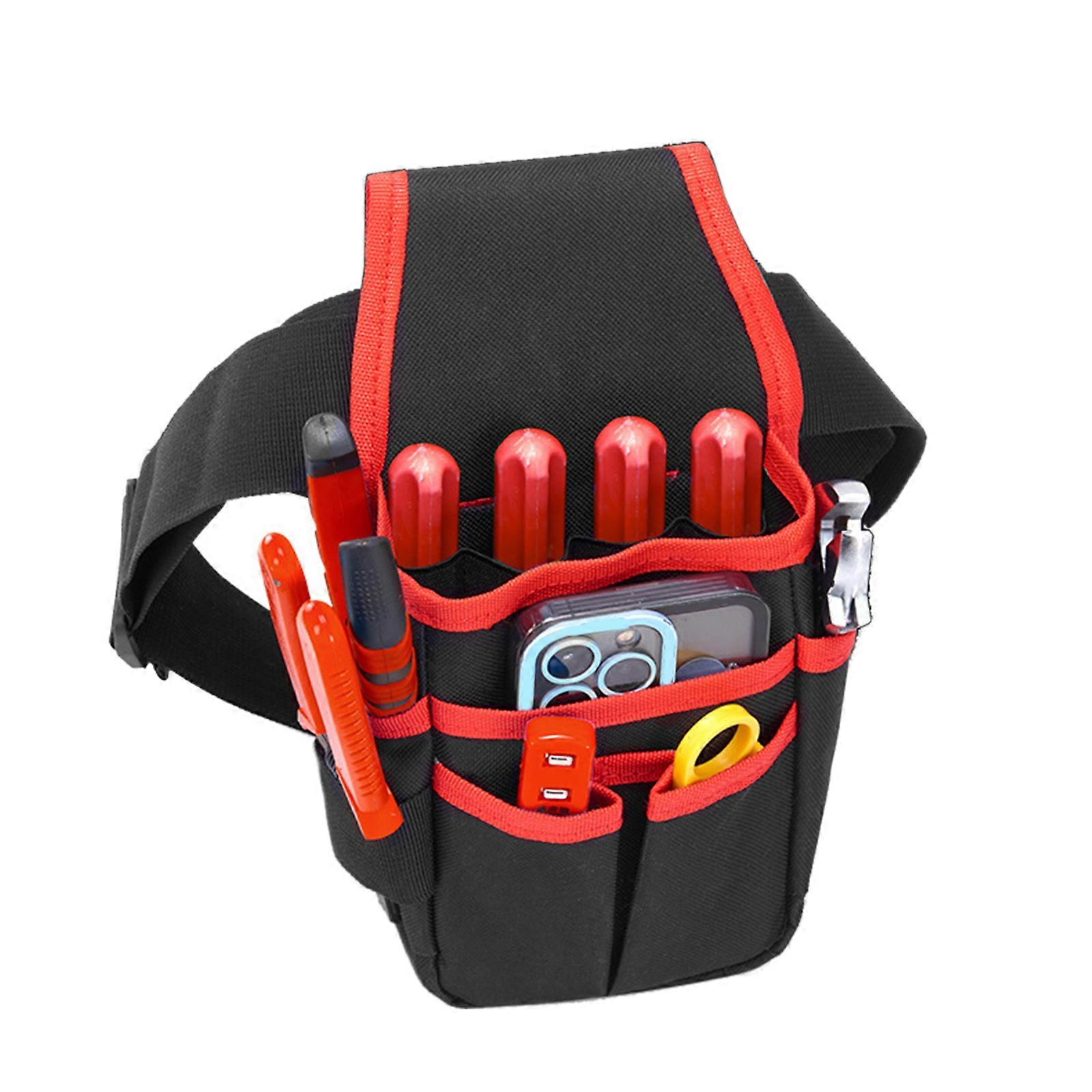 Electrician Tool Pouch Tool Belt Pouches Multiple Pockets Tool Organizers Attachment Pouch for Technician Maintenance Multicolor