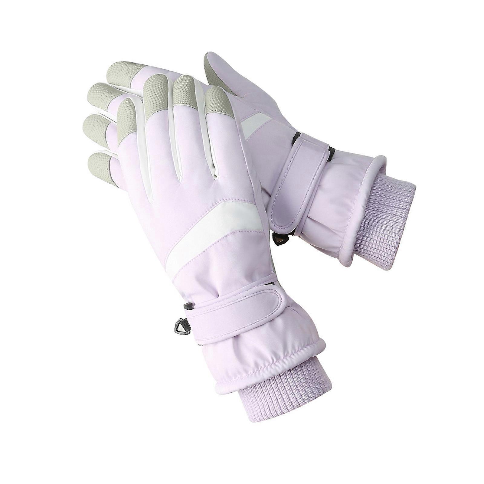 כפפות סקי לנשים של Screentouch עם פליז תרמי אטומות למים לסנובורד טיפוס הרים מזג אוויר קר ססגוניות