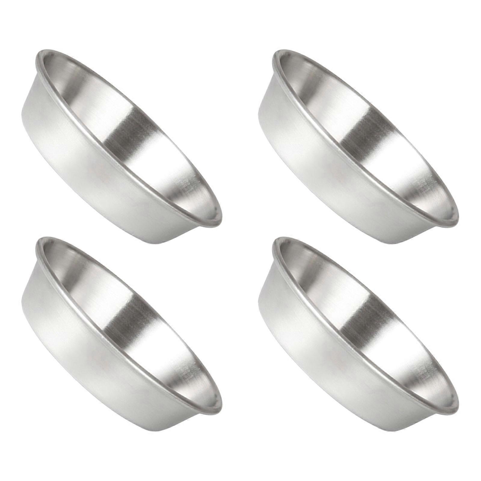 Appetizer Serving Plate Stainless Steel Sauce Dishes for Kitchen Use Silver Material Function 4Pcs