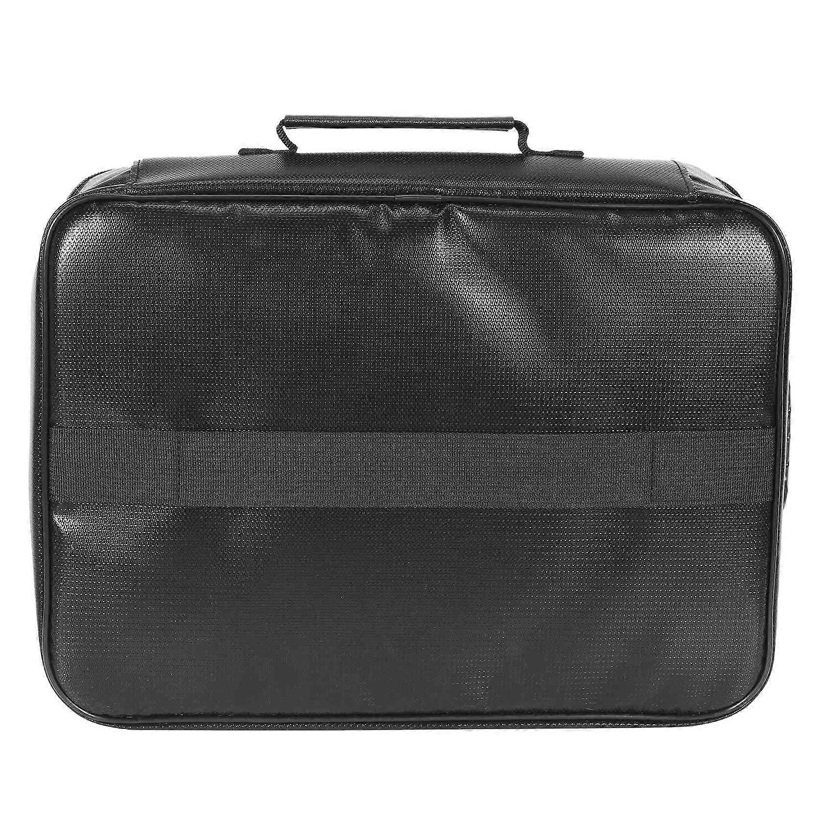 Document Bag with Lock, Fireproof 3-Layer Document Storage Box with Waterproof Zipper,Used for Laptops, Documents B