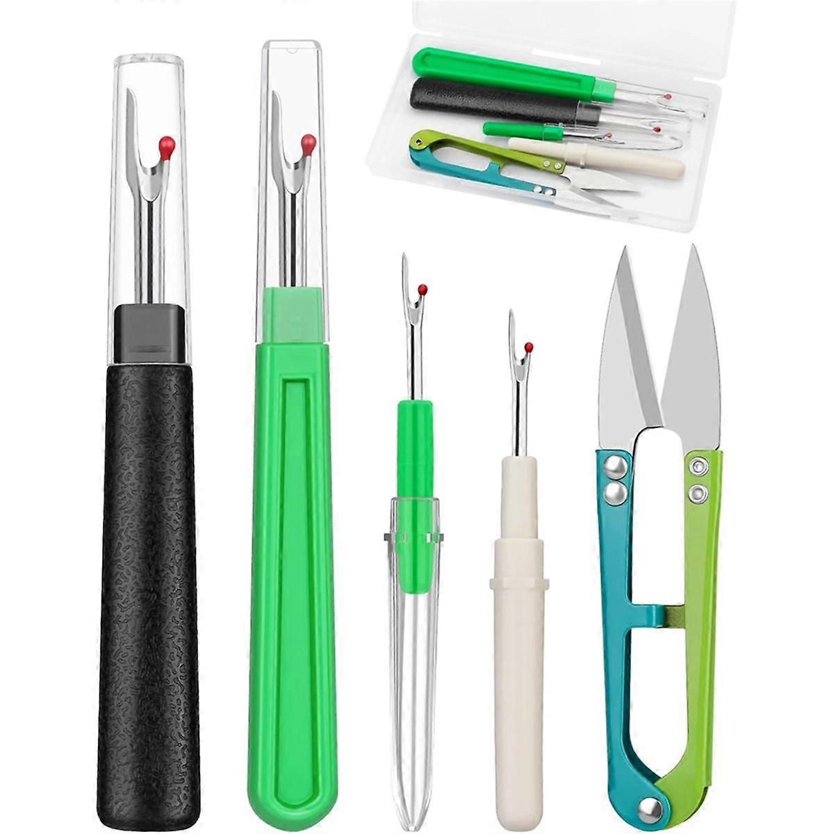 Seam Rippers for Sewing, 2 Big and 2 Small Remover Tools, Thread Ripper with Thread Snips for Sewing