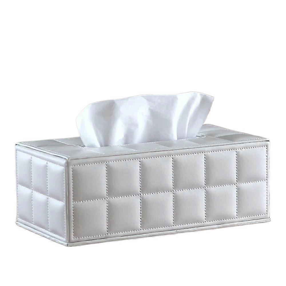 Leather Car Tissue Box Dispenser with AntiMoisture Storage for Home or Vehicle Use (Style C)