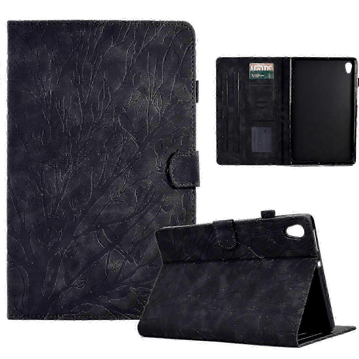 For Lenovo M10 HD 2nd X306X Fortune Tree Pressure Flower PU Tablet Case with Wake-up / Sleep Function