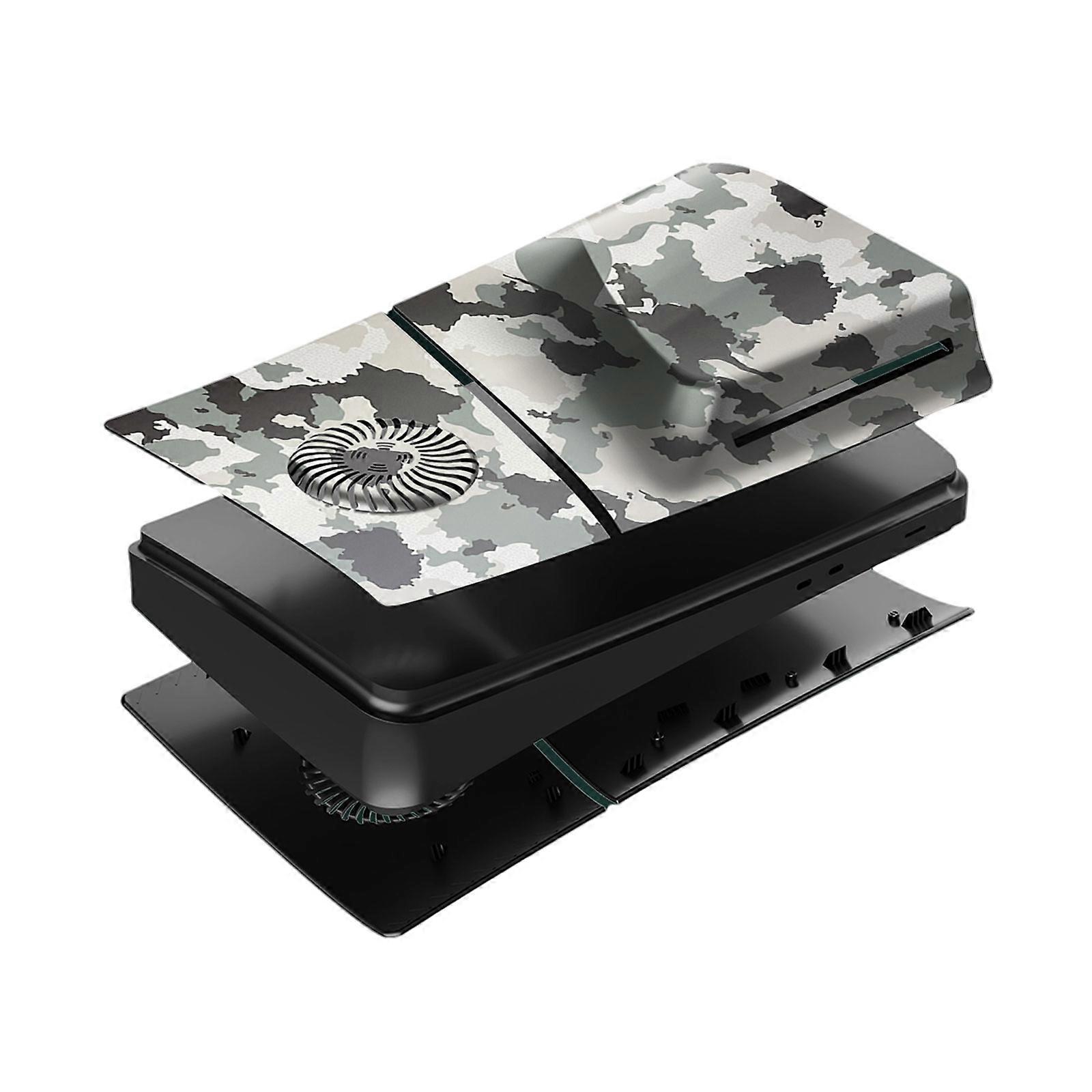 Console Faceplate with Heatsink Hole Non Scratch Protector Cover Replacement Dustproof Case for Slim Disc Version  camouflage
