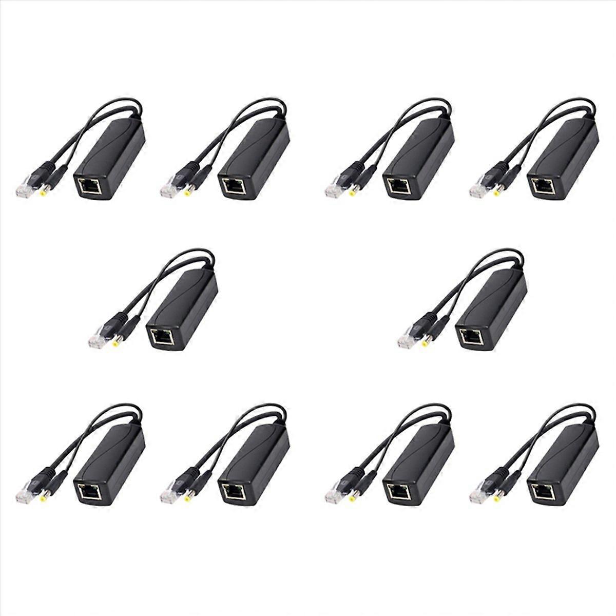 10X PS5712TG Gigabit Power Over Ethernet Splitter 10/100/1000Mpbs RJ45 Support IEEE802.3 Af/At(30W) 