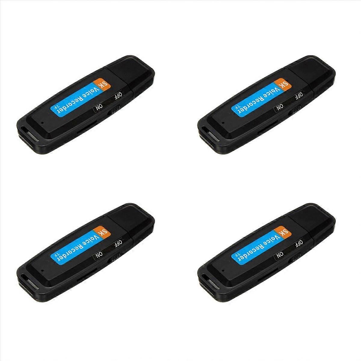 4X Mini U-Disk Digital Audio Recorder USB 3.0 Flash Drives Maximum Support 32GB Memory Card Black