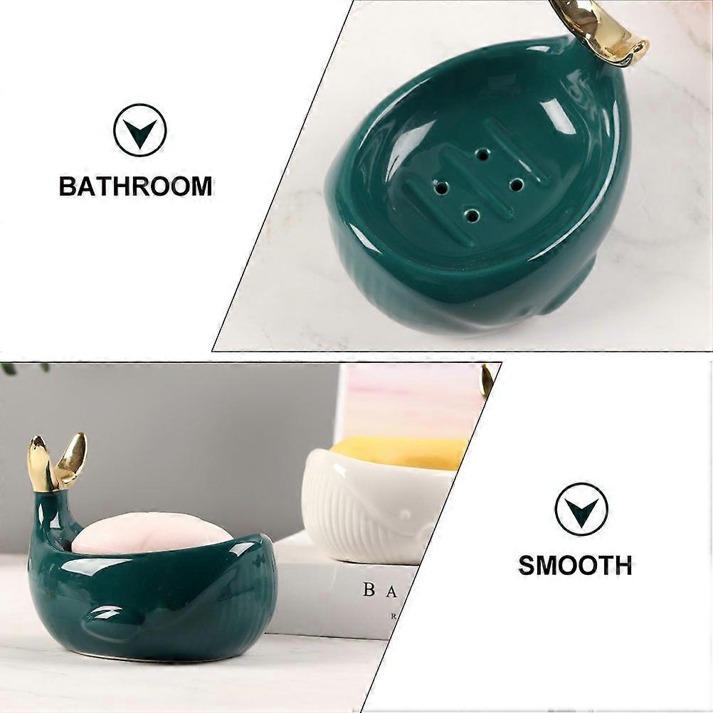 Ceramic Soap Box Whale Design for Bathroom Storage Use 1Pcs