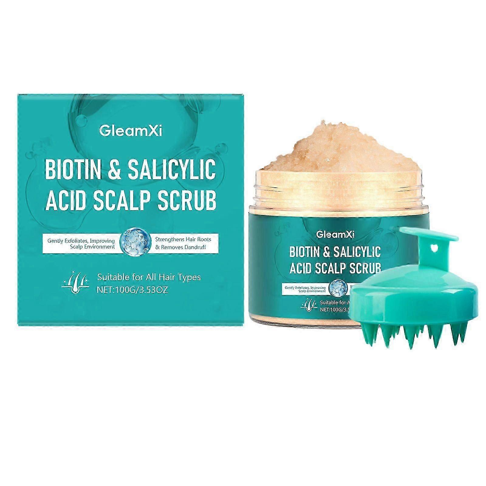 Scalp Scrub, Biotin 2-in-1 Scalp Exfoliator Scrub Clarifying Detox Shampoo with Salicylic Acid & Rosemary for Dandruff, Build Up, Itchy Scalp, Oily Ha