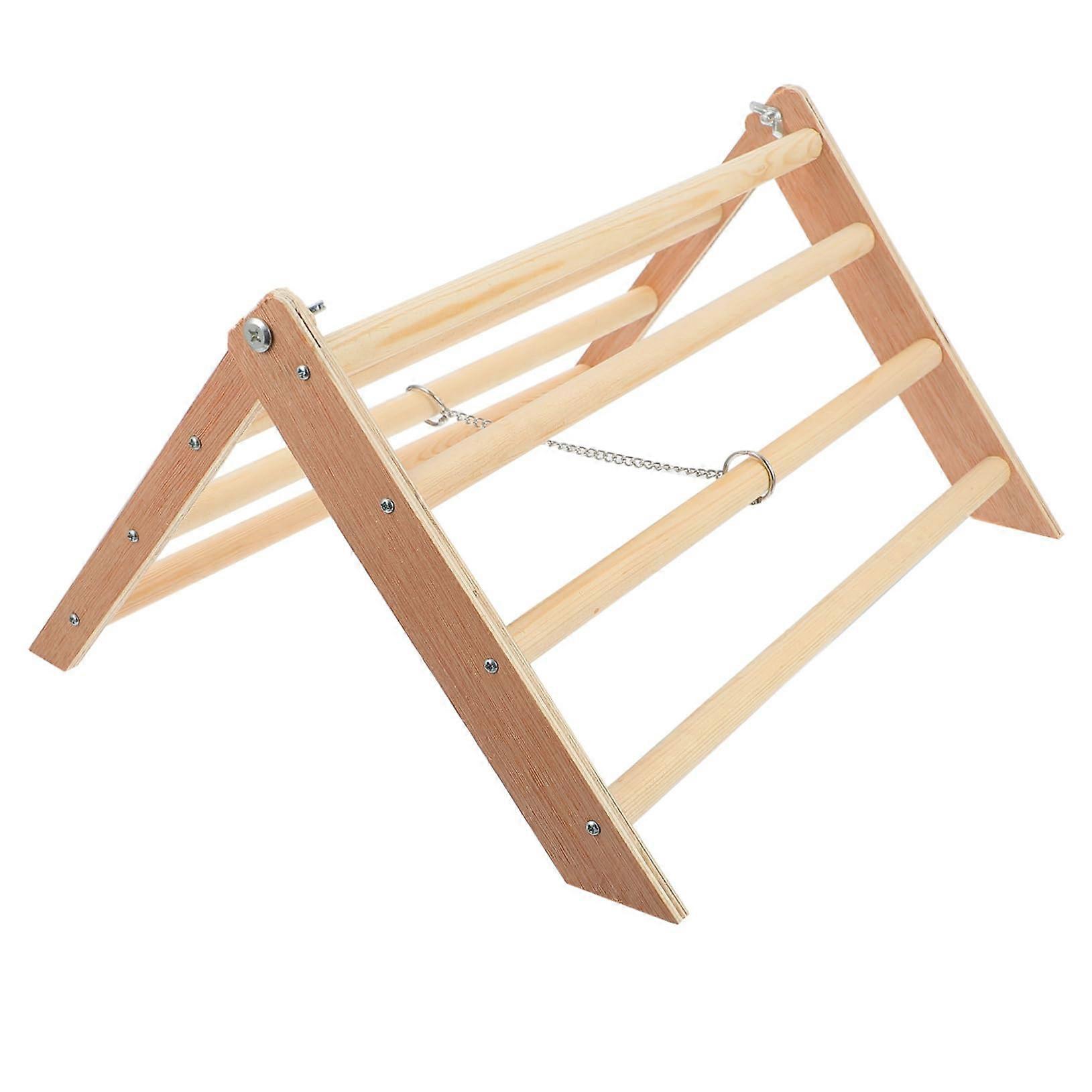 Pet Chicken Wooden Perch Stand with Balancing Rack for Hens, Roosters and Parrots