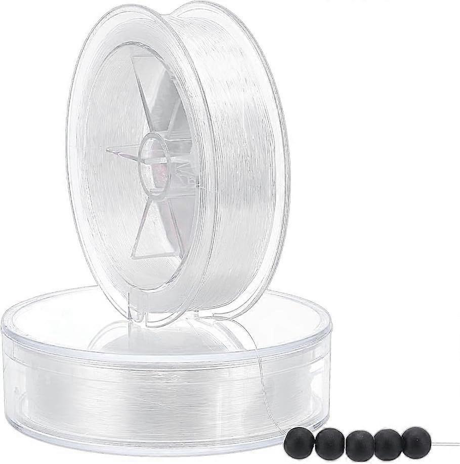 2 Rolls 240 Yards 0.5mm Elastic String Bracelet Beading Thread Clear Stretchy Cord Easy to Knot Bracelet String for Beaded Jewelry Making and Bracelet