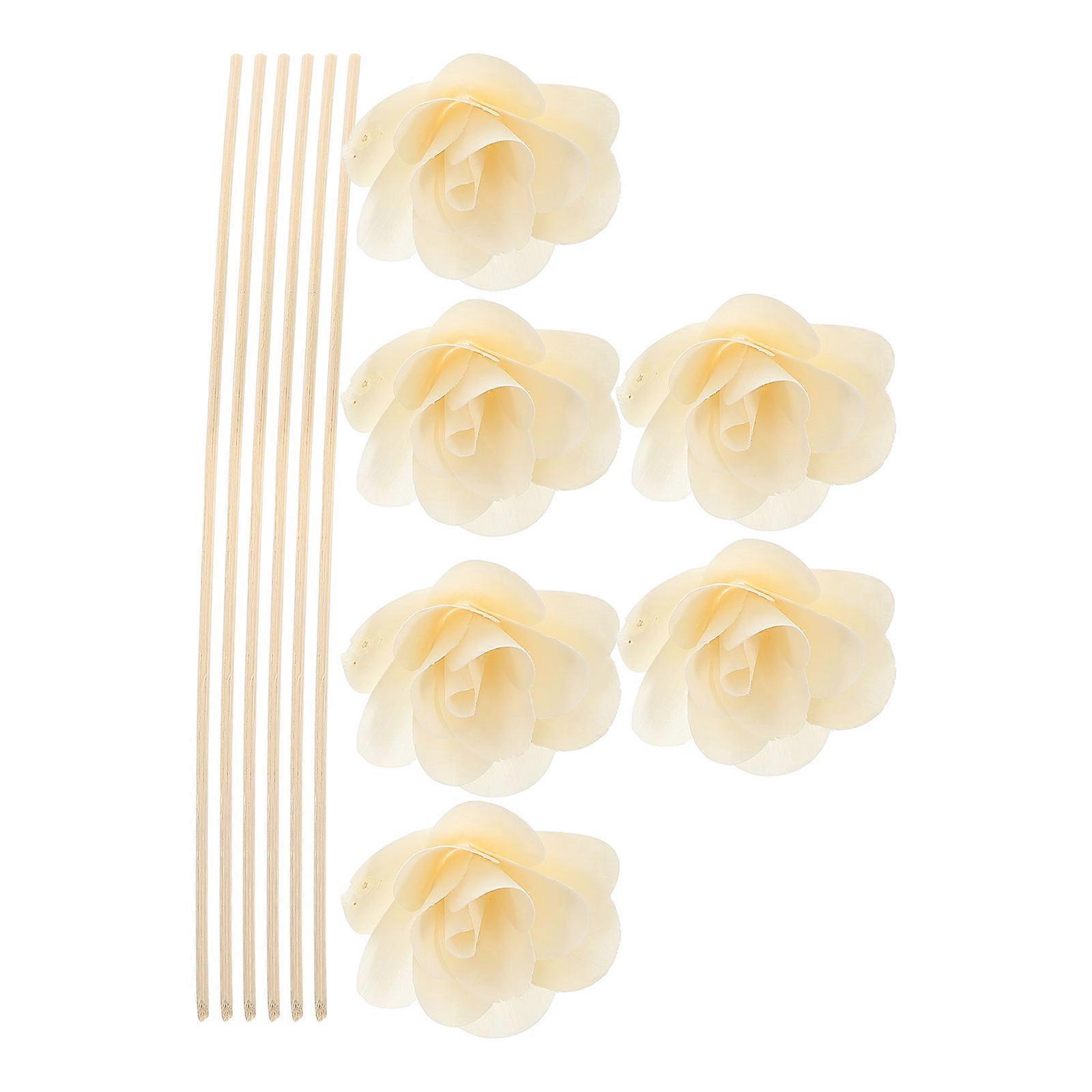 Essential Oil Diffuser Stick Flower Diffuser Beige for Home 6Pcs