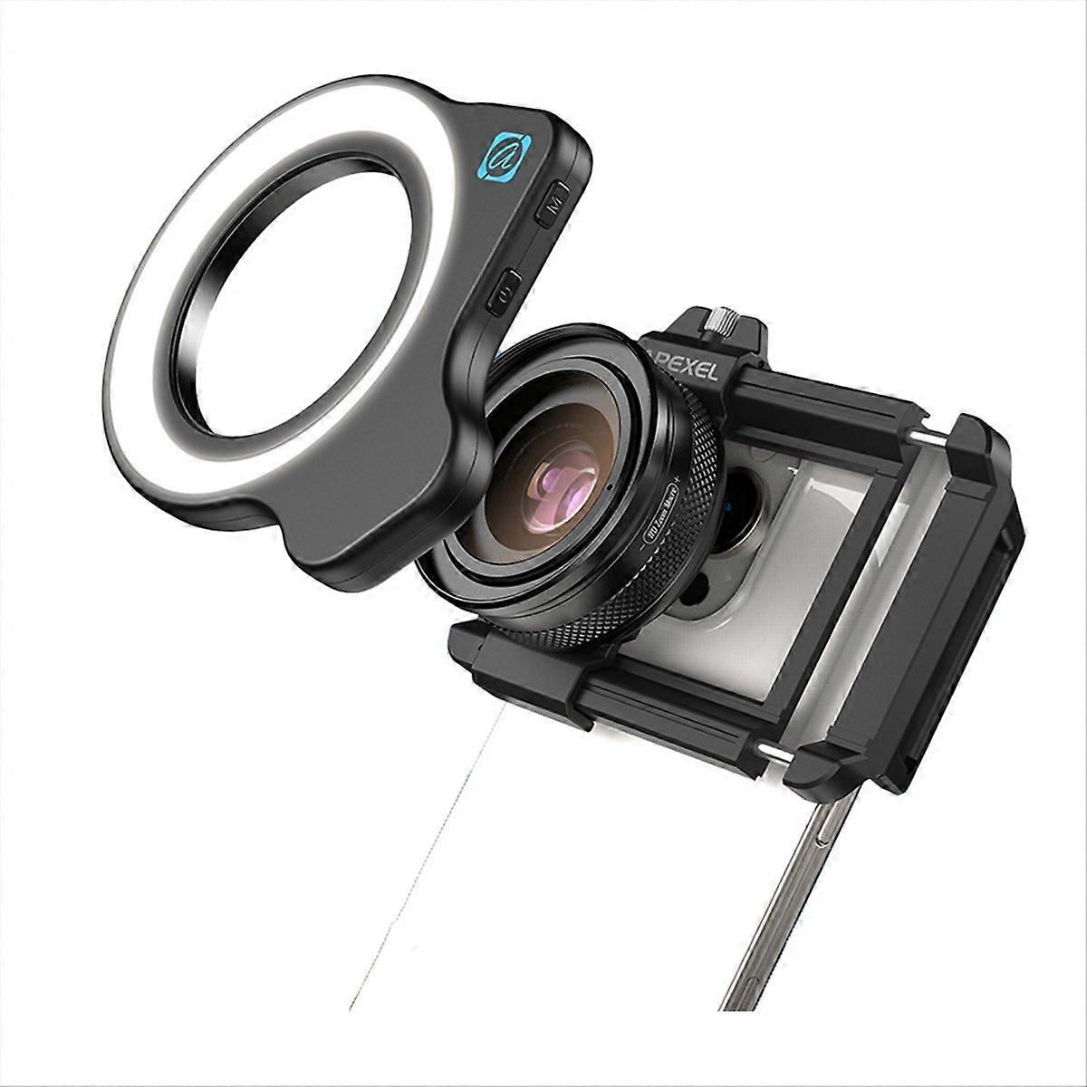  10-20X Zoom Macro Lens HD Micro-Type Phone Camera Lenses with LED Fill Light for Smartphones Eyelash Macro
