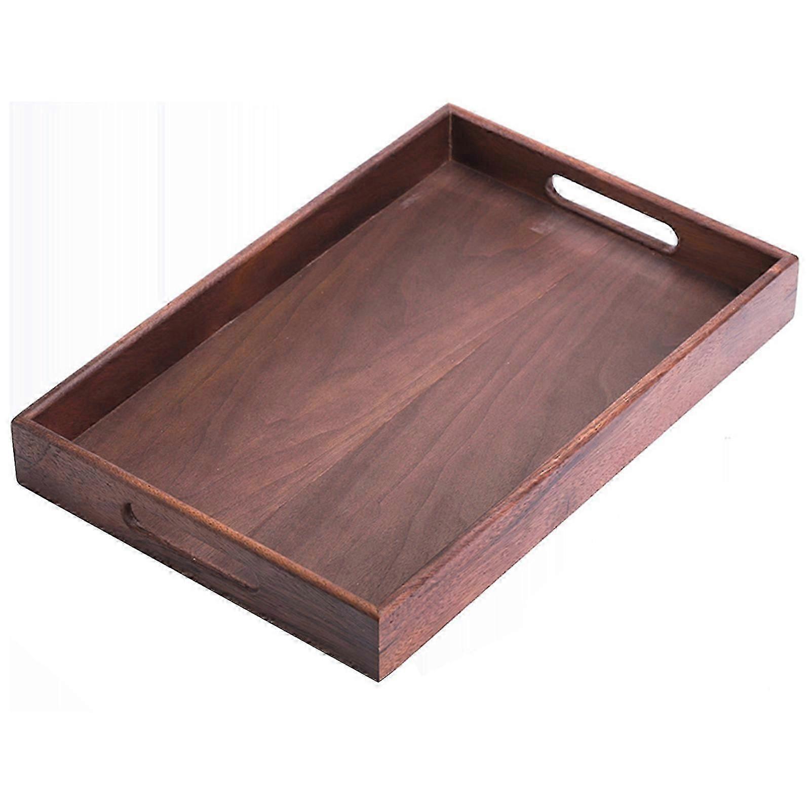 Walnut Tray Japanese-style Tea Set with Handle Design & Smooth Texture For Office Home Loose Tea Coffee