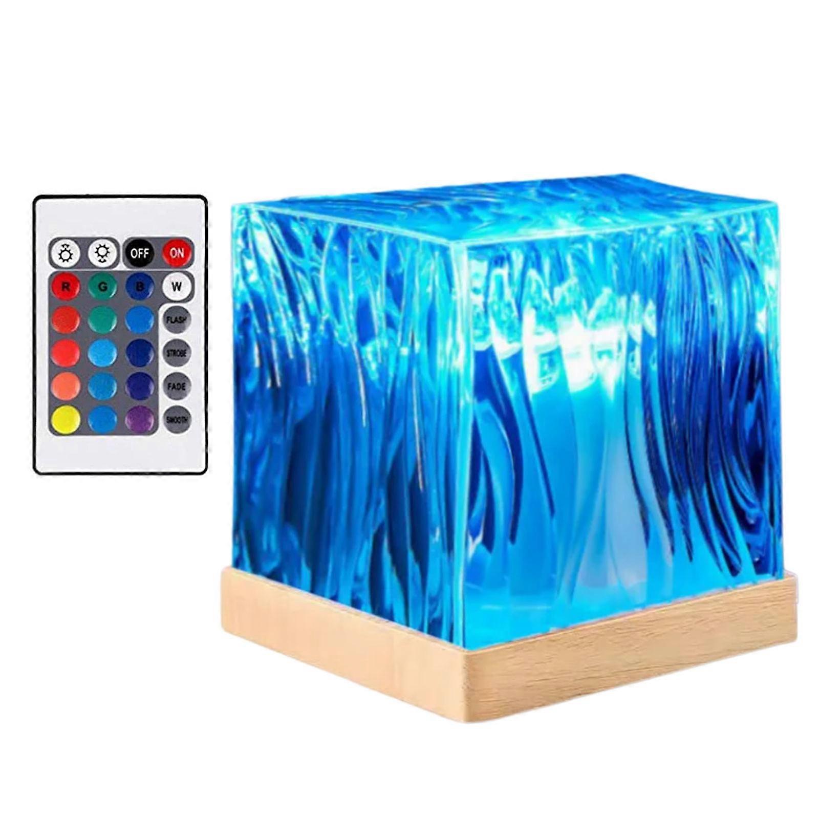 Energy Efficient Square Atmosphere Lamp Water Ripples Projector Night Light for Modern Home Decoration Enduring Multicolor