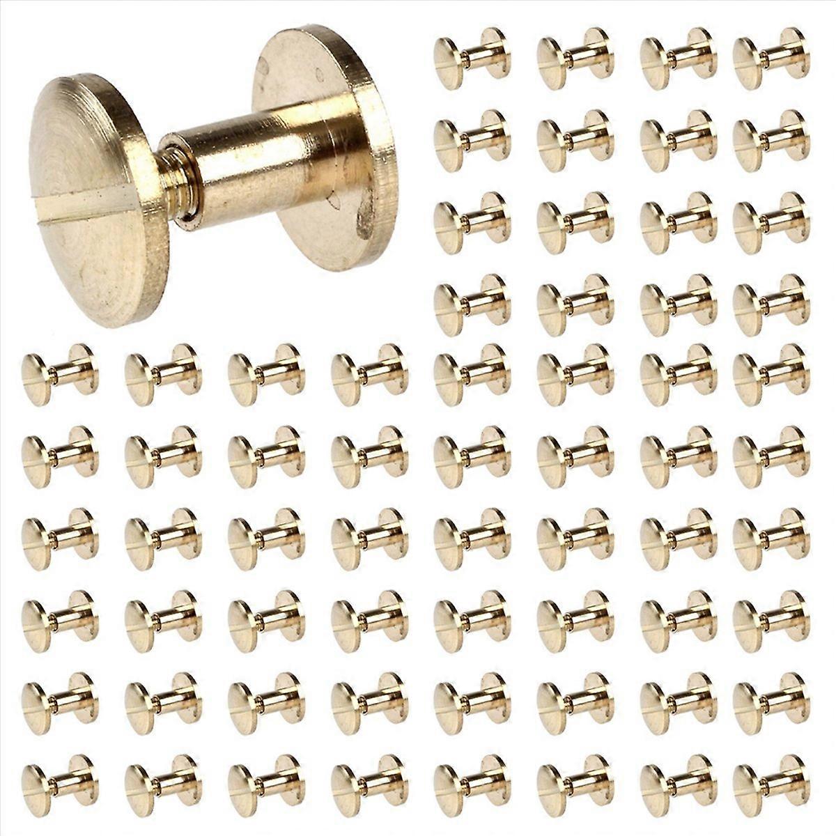 10x Arc Solid Brass Button Stud Screw Nail Leather Rivet Belt 6mm