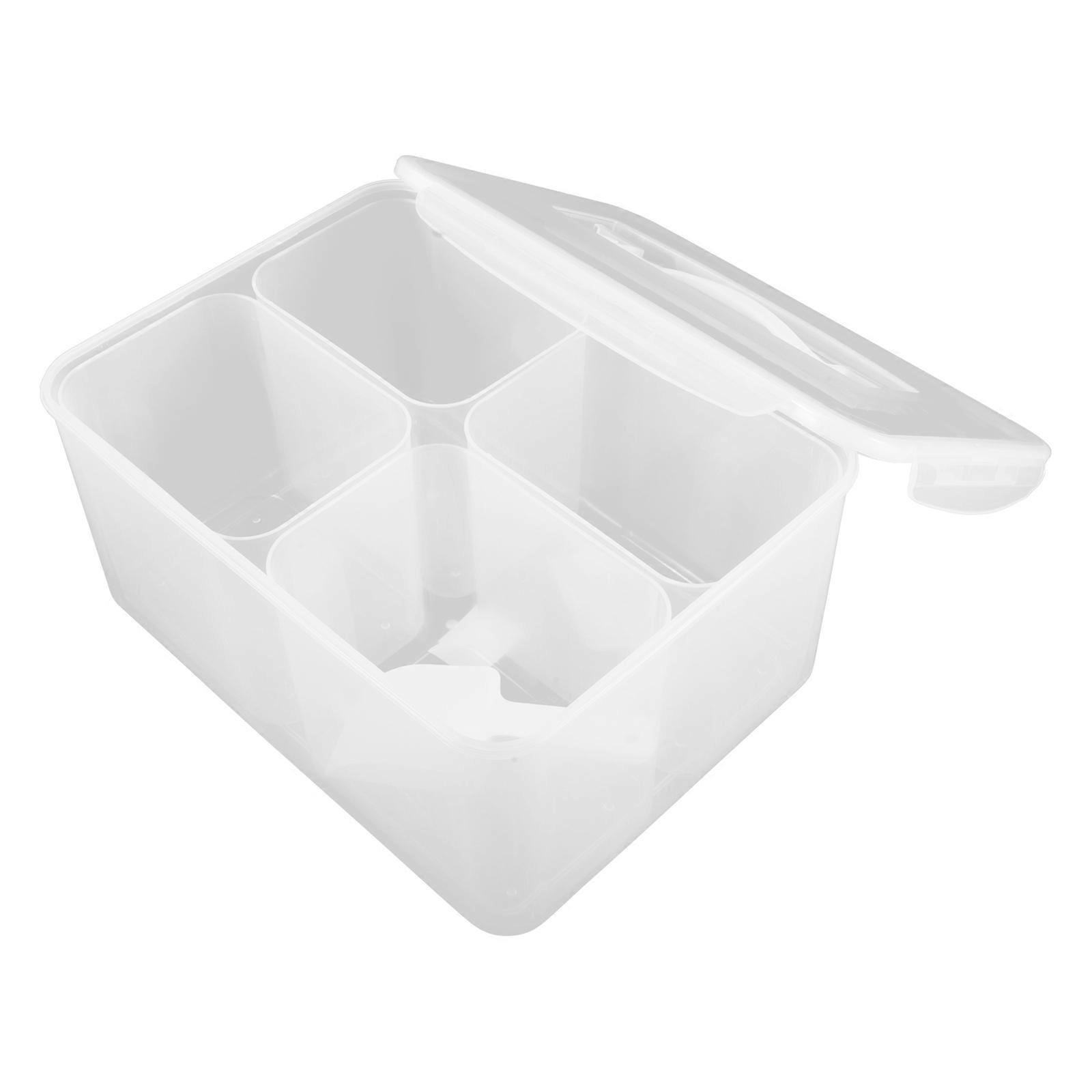 8L Plastic Divided Veggie Storage Containers with Lid for Pantry