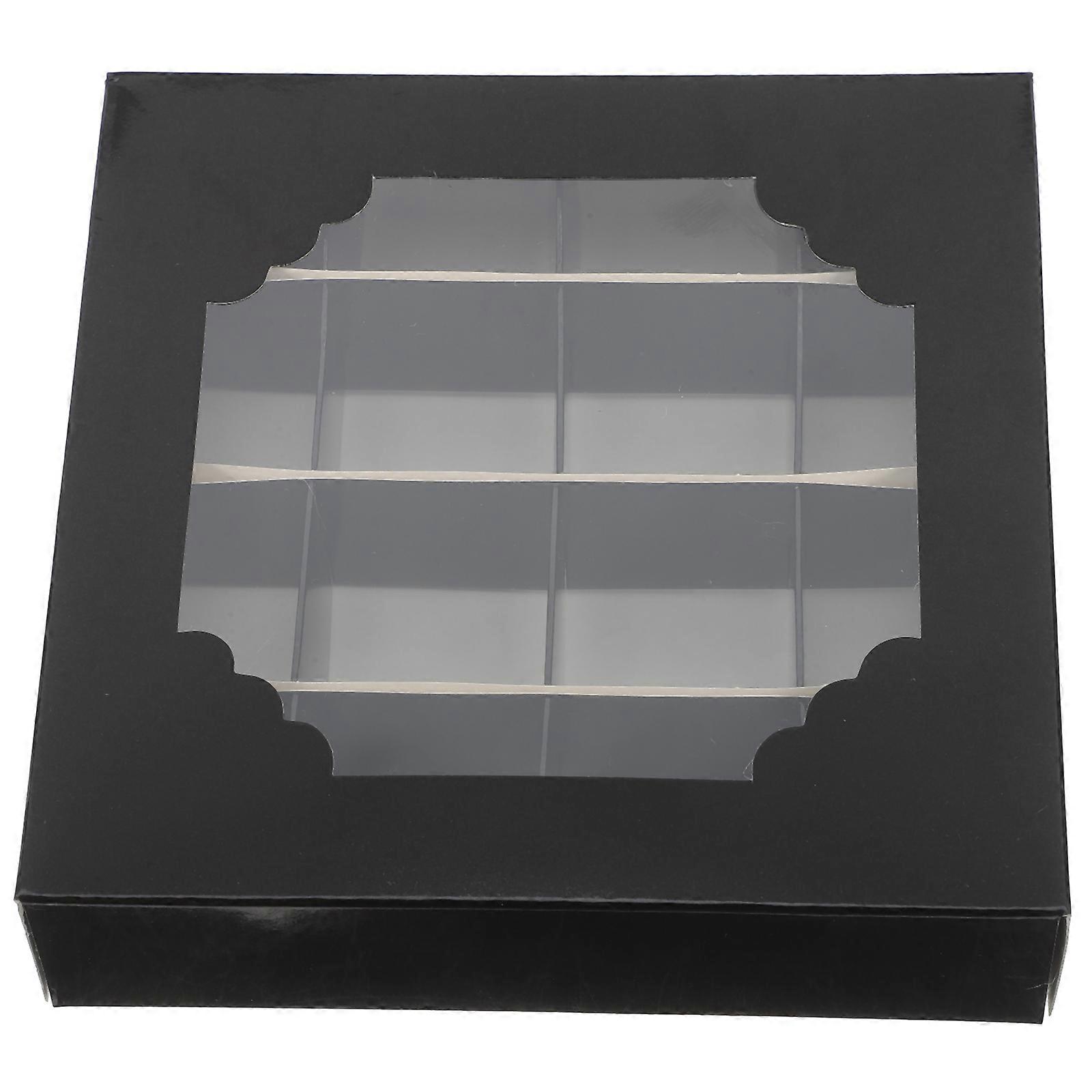 Chocolate Rose Cake Boxes for Wrapping 5Pcs Black Paper Snack Packaging