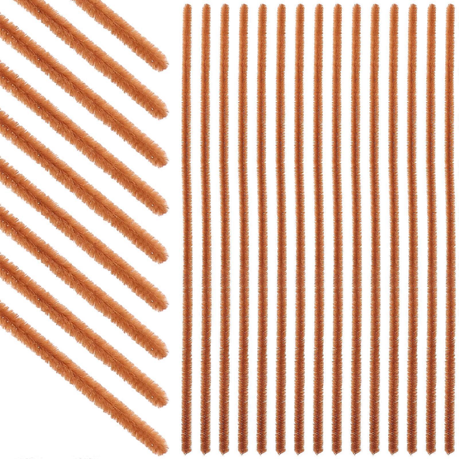 Chenille Stems Brown Bendable Plush Sticks for Handmade Use 1000Pcs