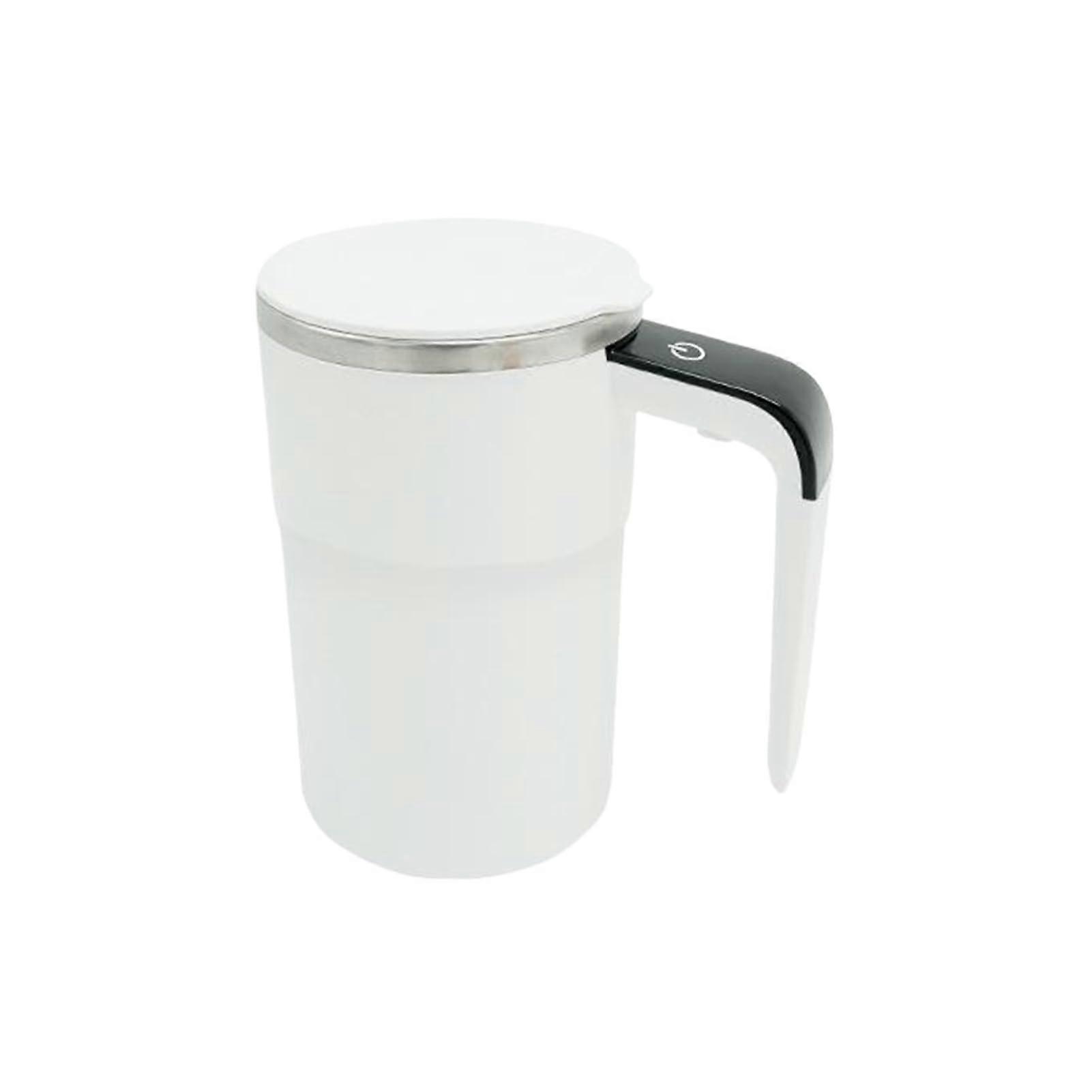Automatic Magnetic Self Stirring Stainless Steel Mug with Smart Temperature Display, White