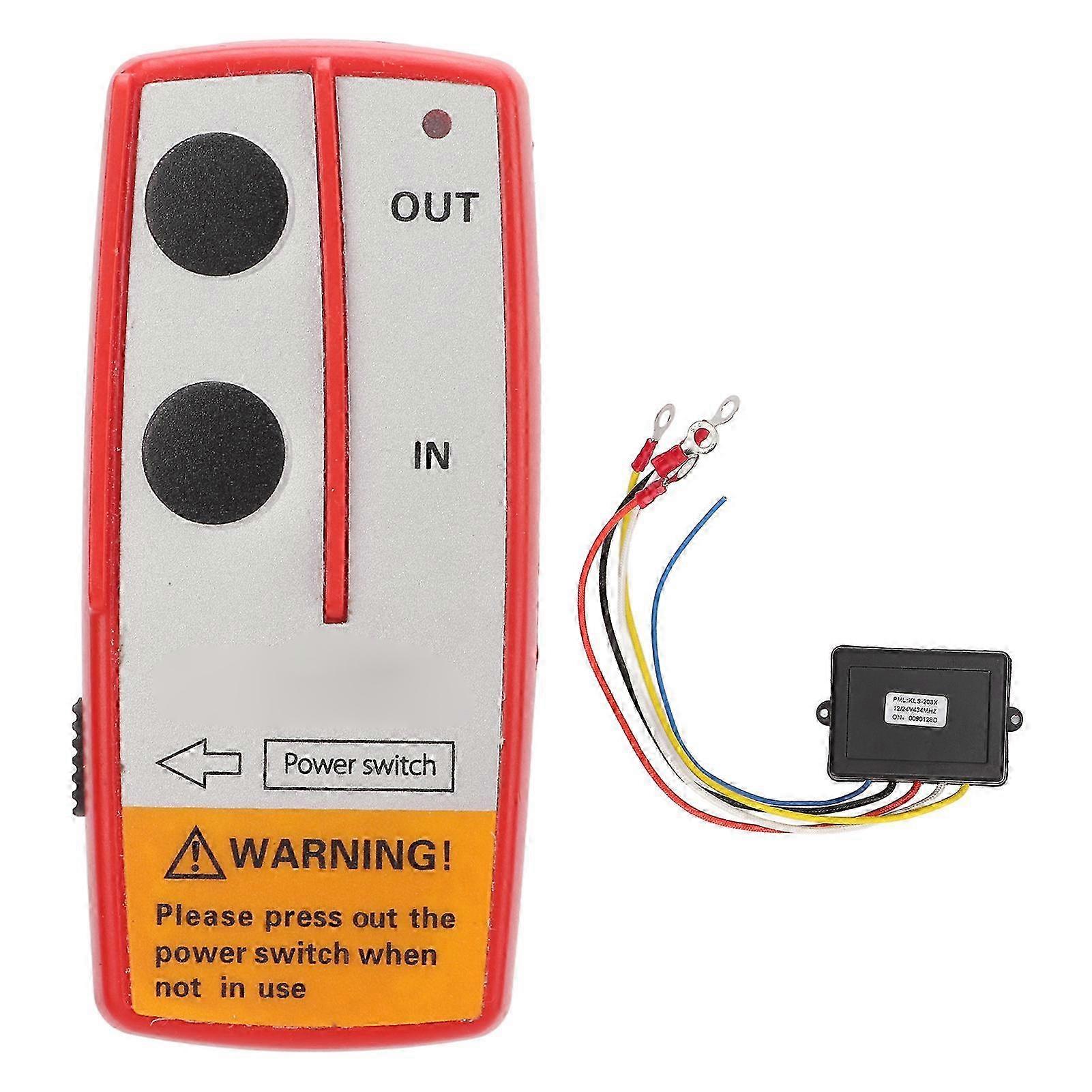 2026 Universal Wireless Winch Remote Control Switch Electric Winch Controller with 434MHZ Receiver for ATV Red