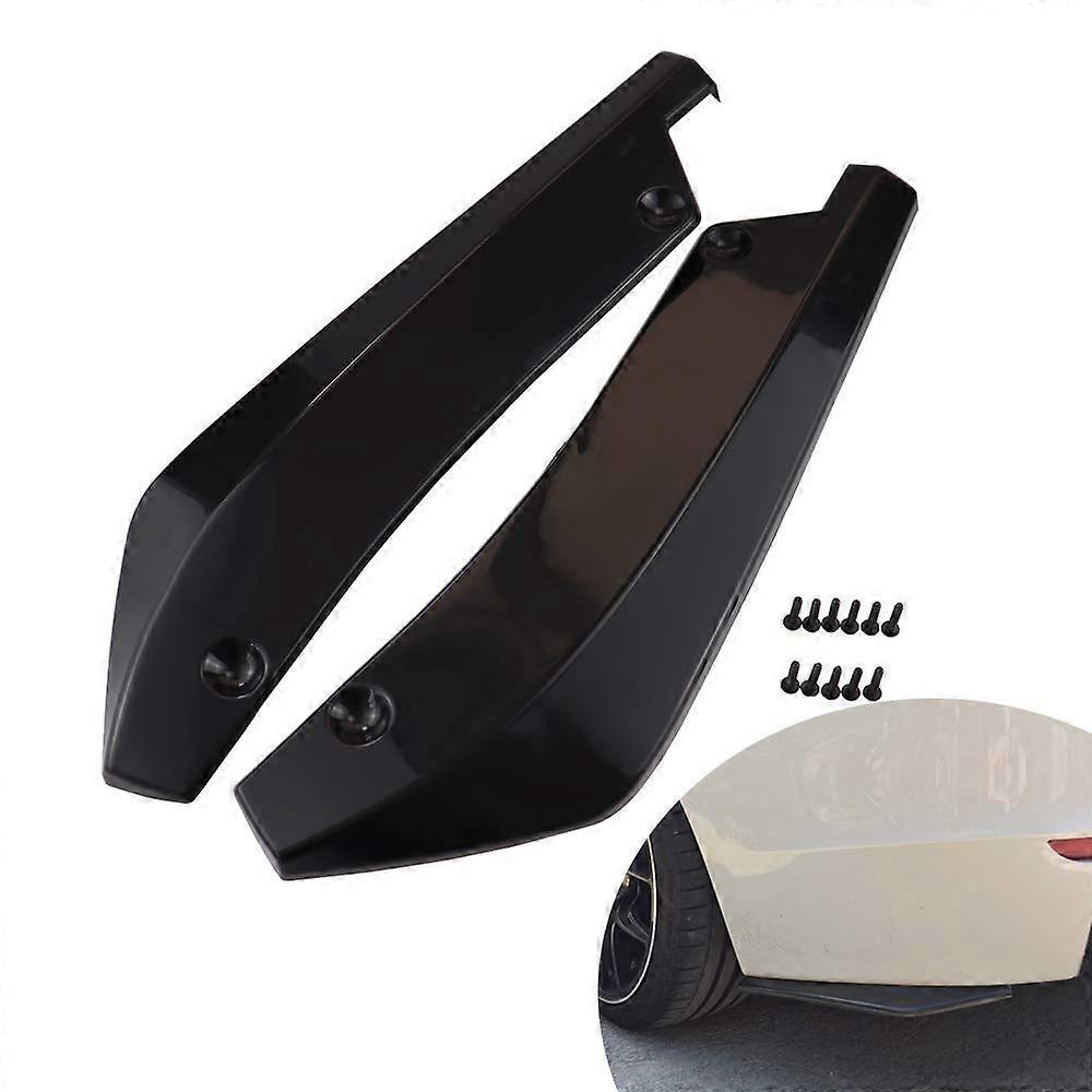 Universal Car Rear Bumper Diffuser and Side Skirt Splitter Lip Protector Black Sport Style