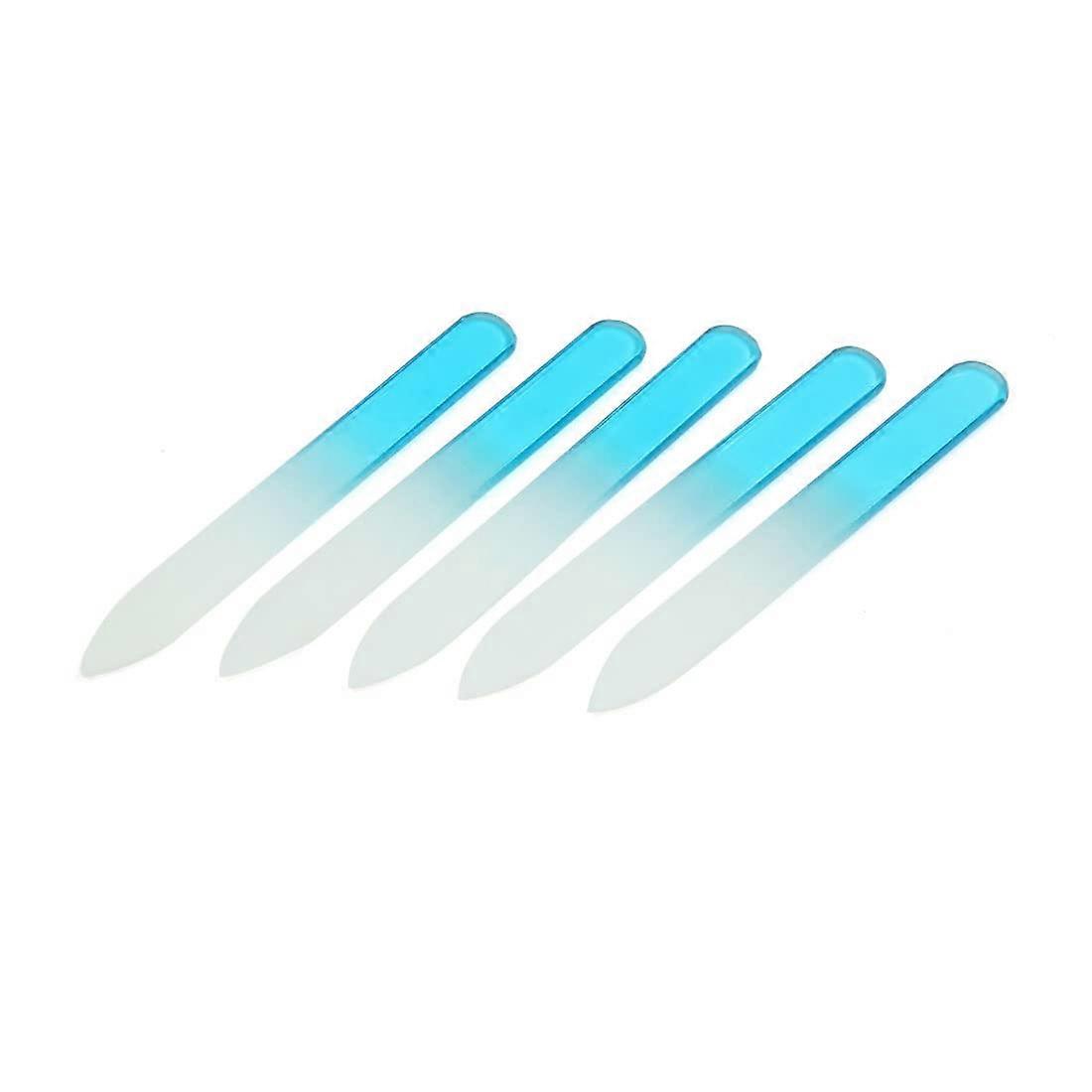 Blue Acrylic Nail File Set 5 Pcs Double Sided Buffer for Consistent Nail Shaping and Precision