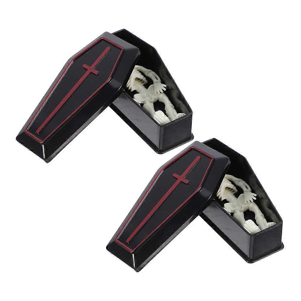 Halloween Mini Coffin Boxes with Skeleton Models for Pranks 8Sets