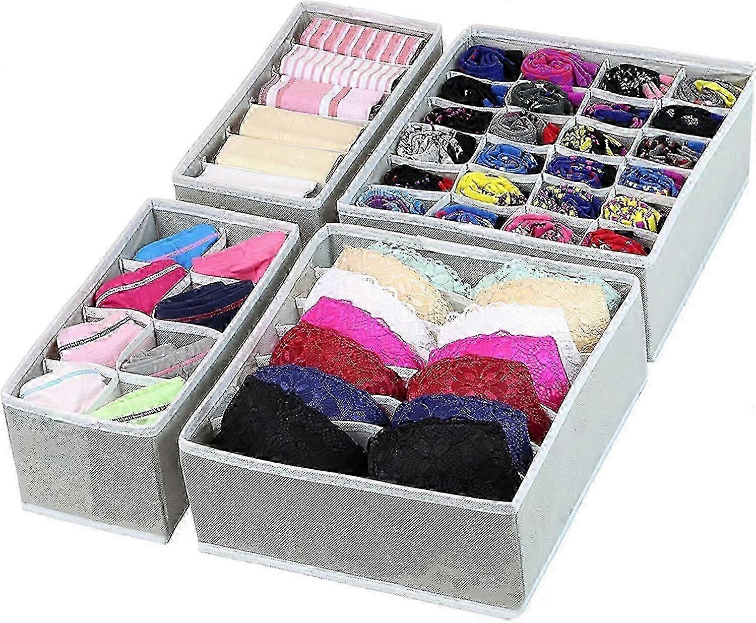 4-piece Underwear Drawer Storage Box - Antibacterial Dustproof