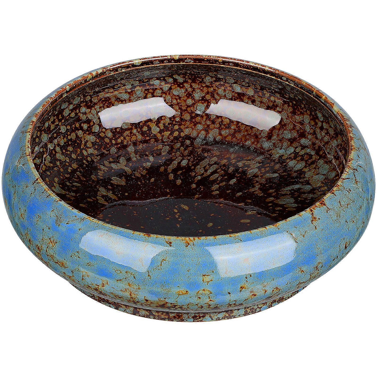 Hydroponic Plants Pot Ceramic Flower Pot for Storage Use 1Pcs Blue