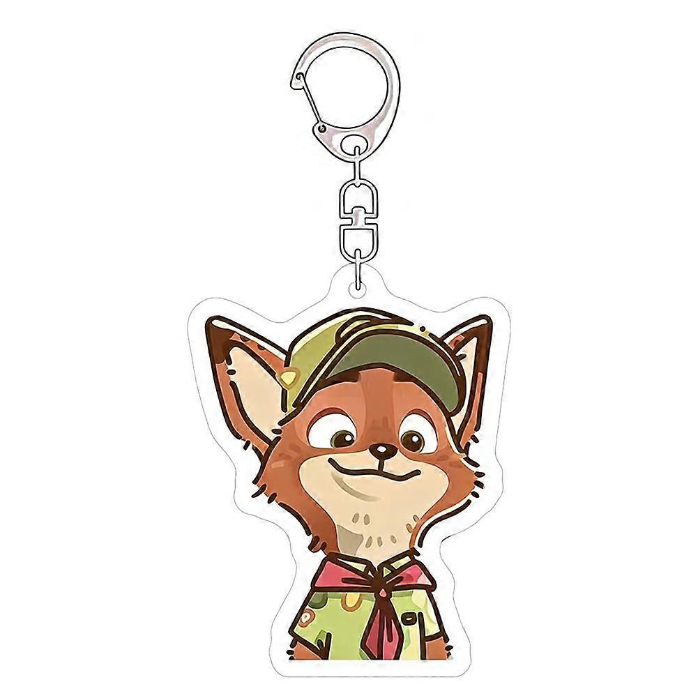 Zootopia Acrylic 2D Bag Keychain Charm with Nick Judy for Gift Backpack