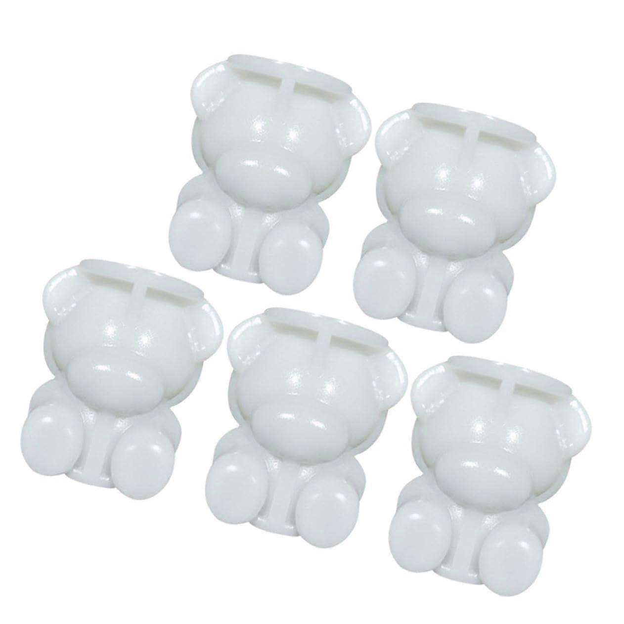 5pcs Bear Shape Silicone Ice Cube Mold for Creative Cocktail and Whiskey Drinks