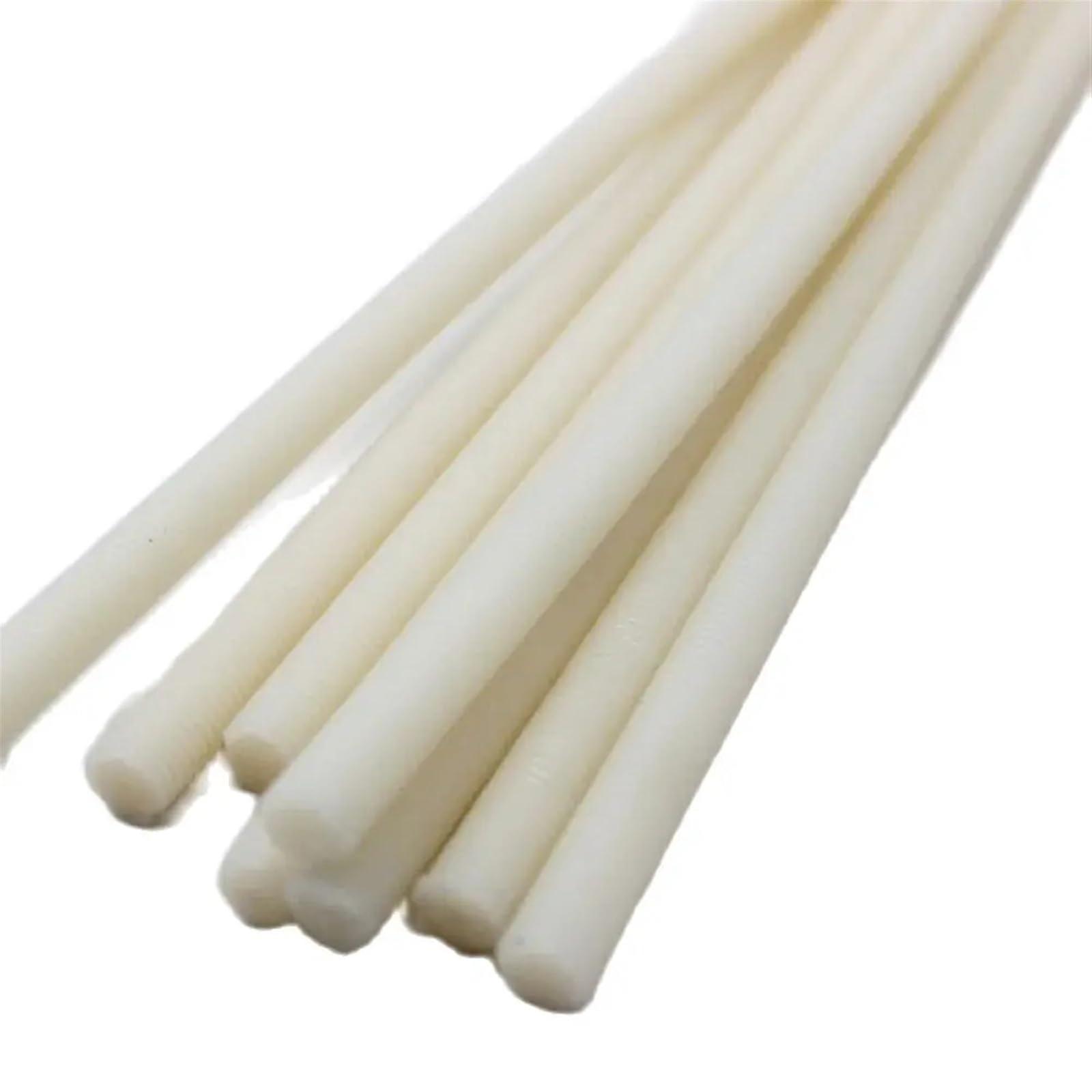 M6 Nylon Threaded Rod 500mm 2pcs  Strength Plastic Nylon Bar for Durable Wear Resistant Use