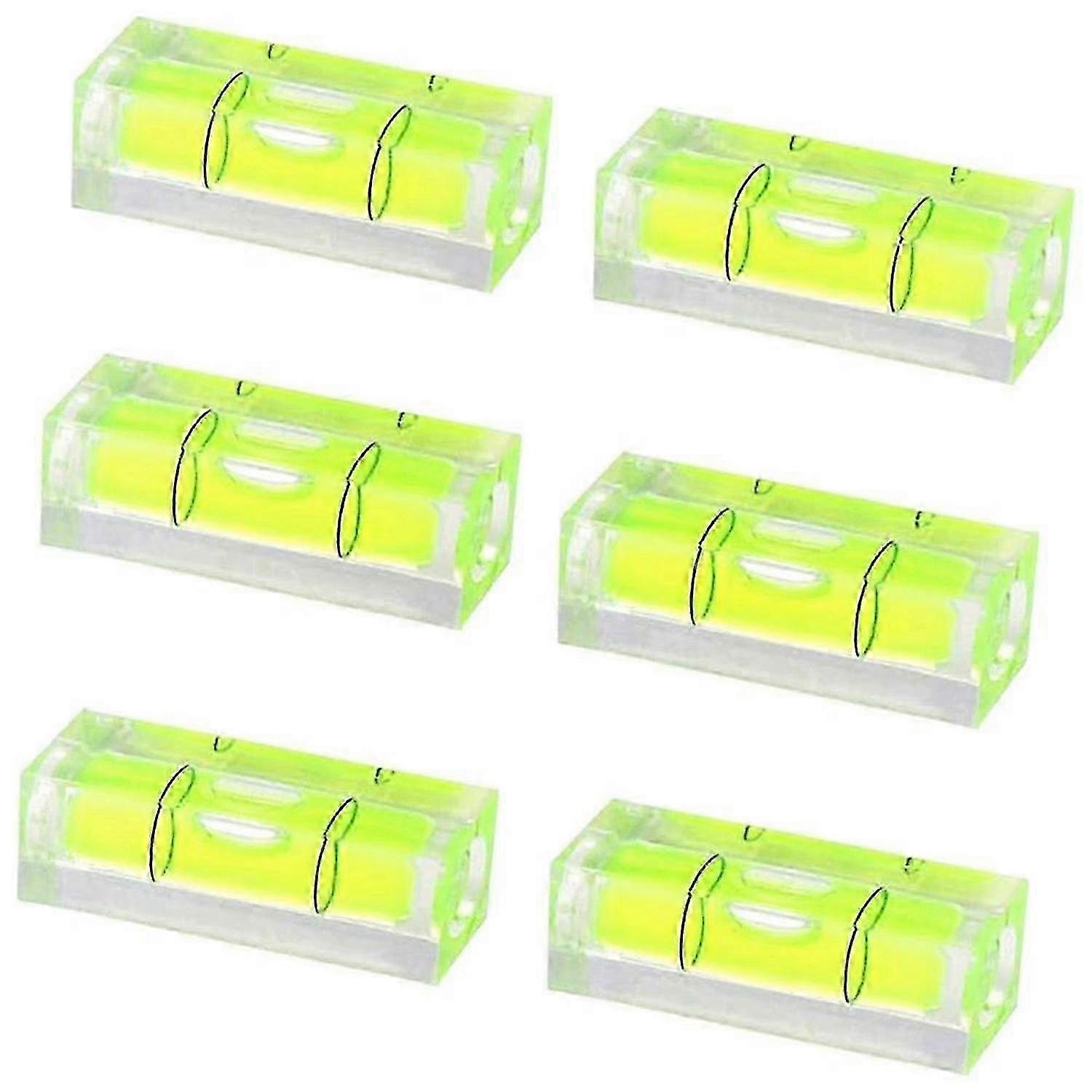 6-bubble level, 10x10x29 mm, square, suitable for wall frames.